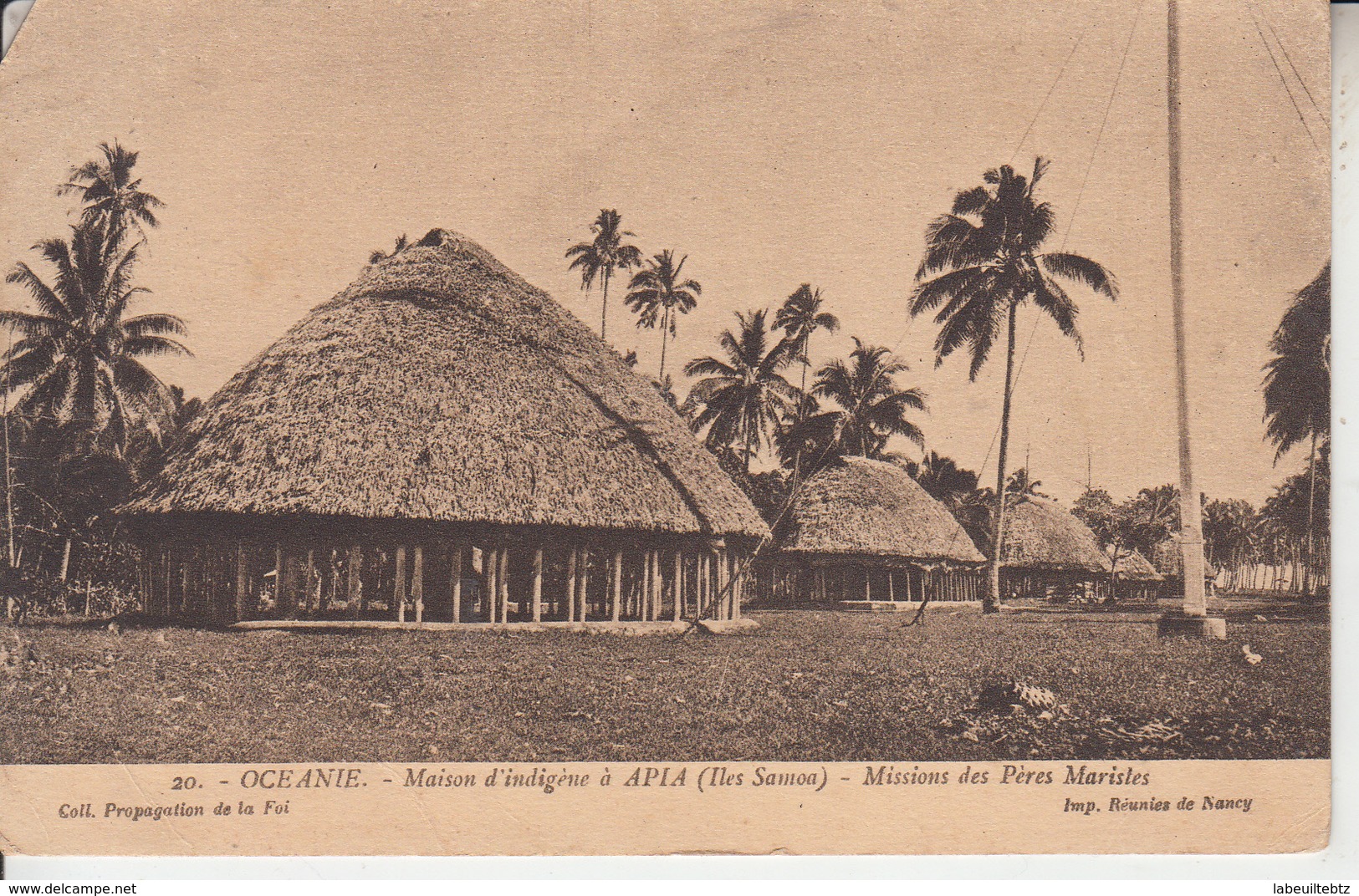 OCEANIE - Maison Indigène à APIA ( Iles Samoa ) Missions Pères Maristes ( Upolu ) -  PRIX FIXE - Samoa