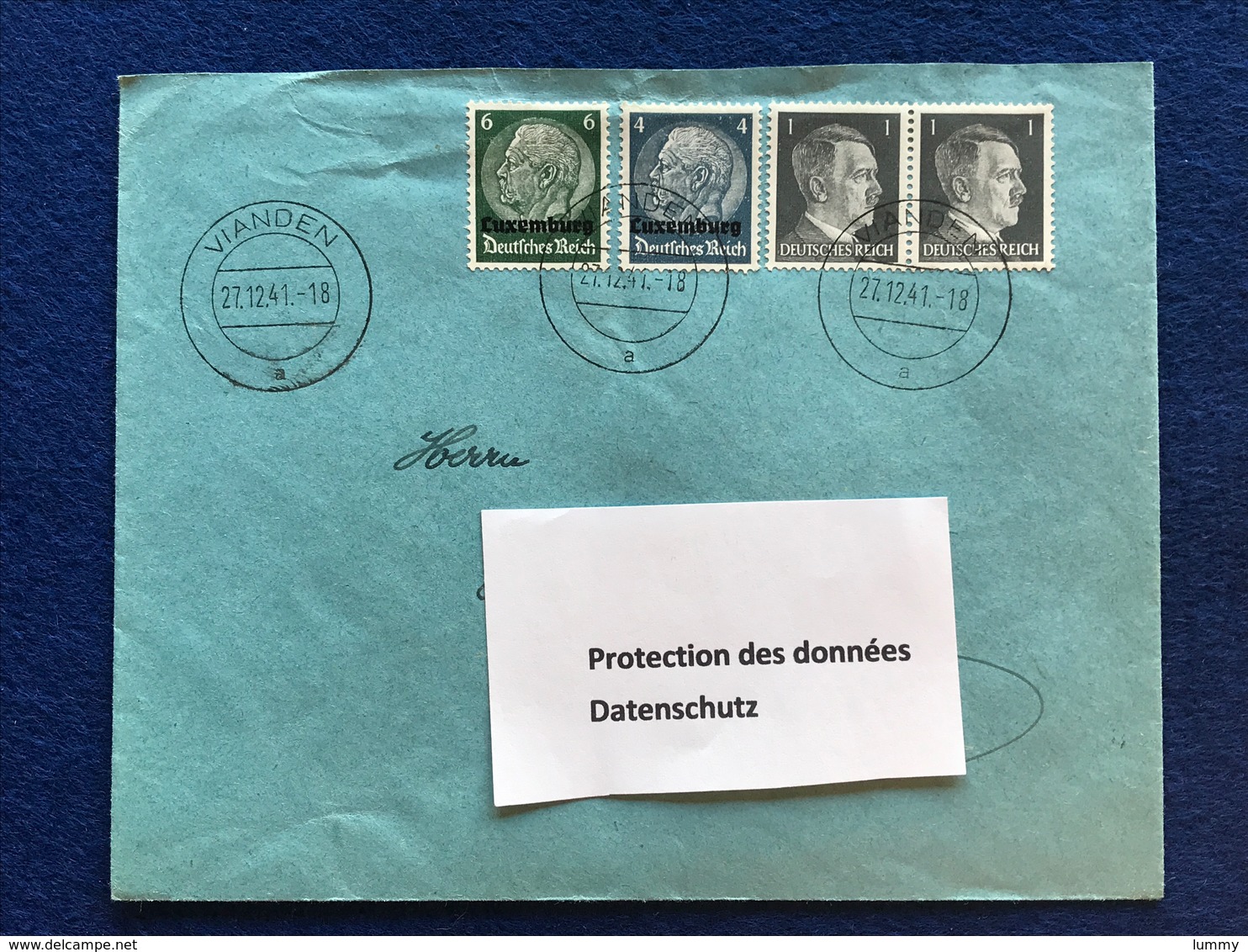 Luxembourg - Deutsches Reich - Enveloppe - Vianden - 27.12.41 - 1940-1944 Occupation Allemande