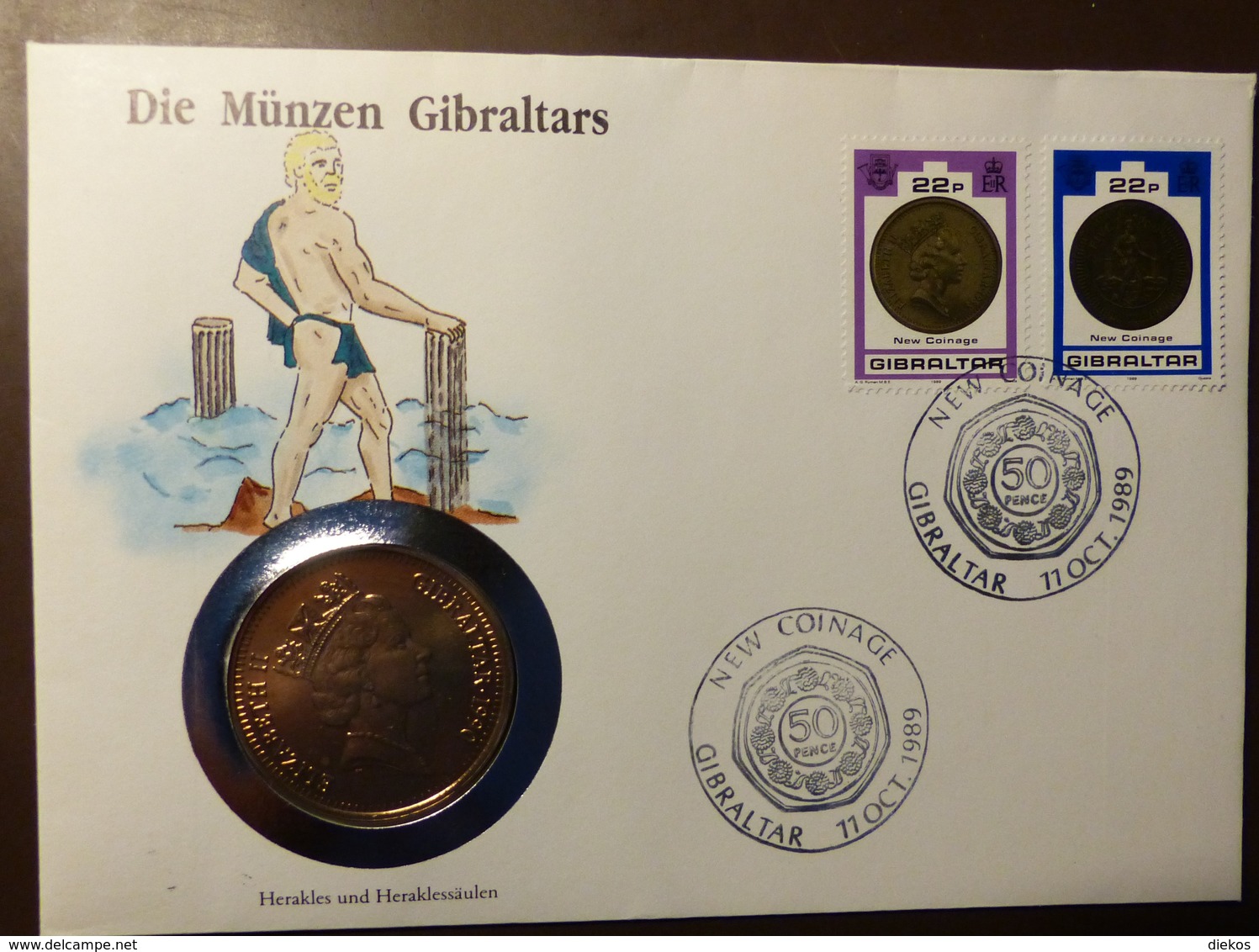 Numisbrief Coin Cover  Gibraltar Fife Pounds    #numis82 - Gibraltar