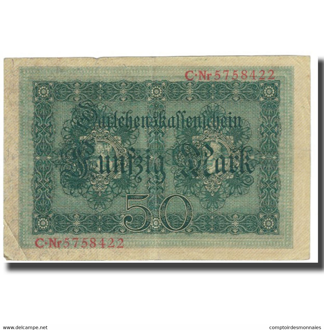 Billet, Allemagne, 50 Mark, 1914, 1914-08-05, KM:49b, TTB - 20 Mark