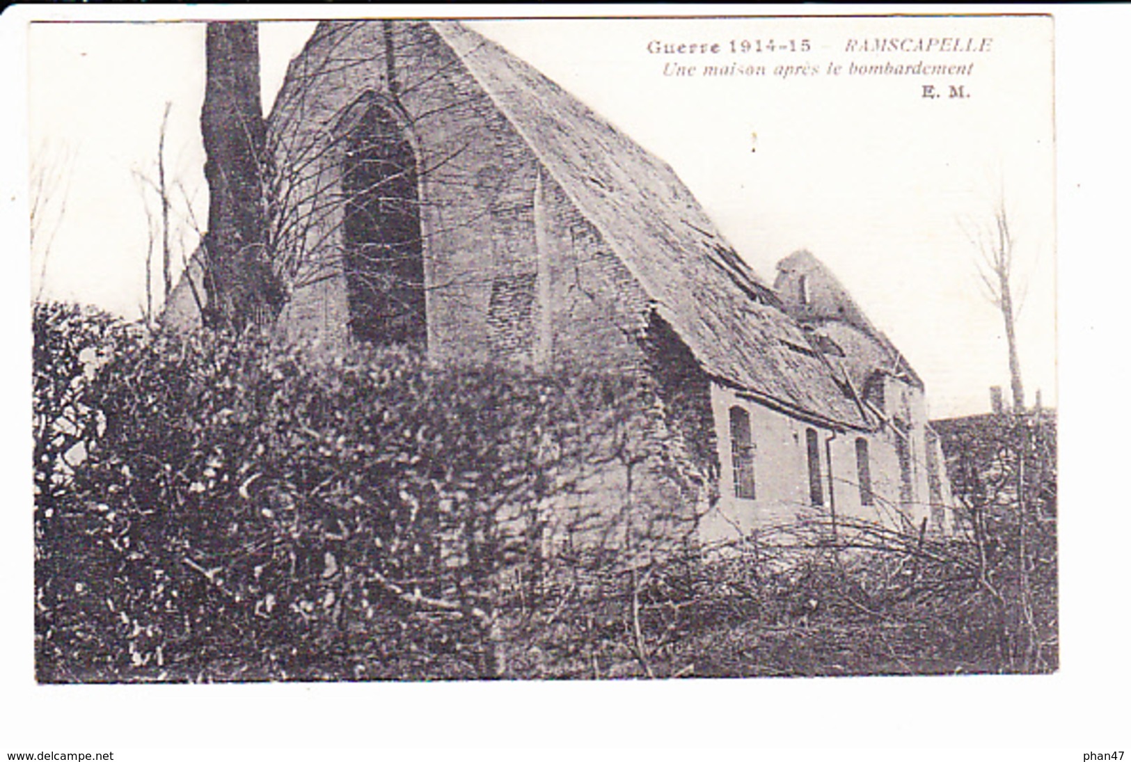 NIEUWPOORT (Belgique) RAMSCAPELLE Maison Après Le Bombardement Guerre 1914/45, Ed. Malcuit 1920 Environ - Nieuwpoort