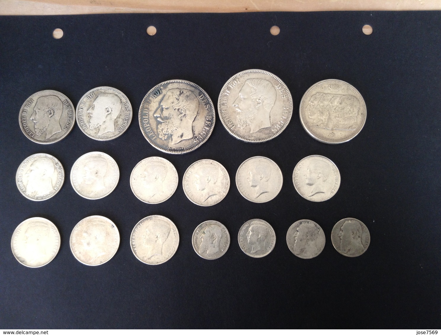 Lot zilver munten Belgie / 141,6 Gr / 18 Stuks.