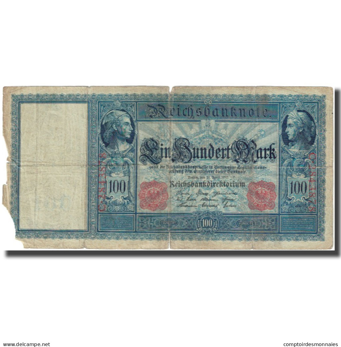 Billet, Allemagne, 100 Mark, 1910, 1910-04-21, KM:42, AB+ - 100 Mark