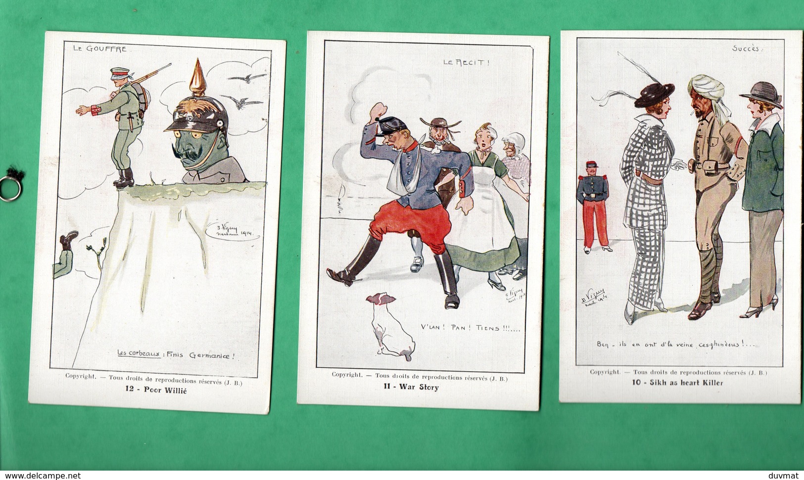 Miltaria Guerre 1914 / 1918 Caricature Lot De 12 Cartes Format 9cm X 14cm Voir 5 Scans - Guerra 1914-18