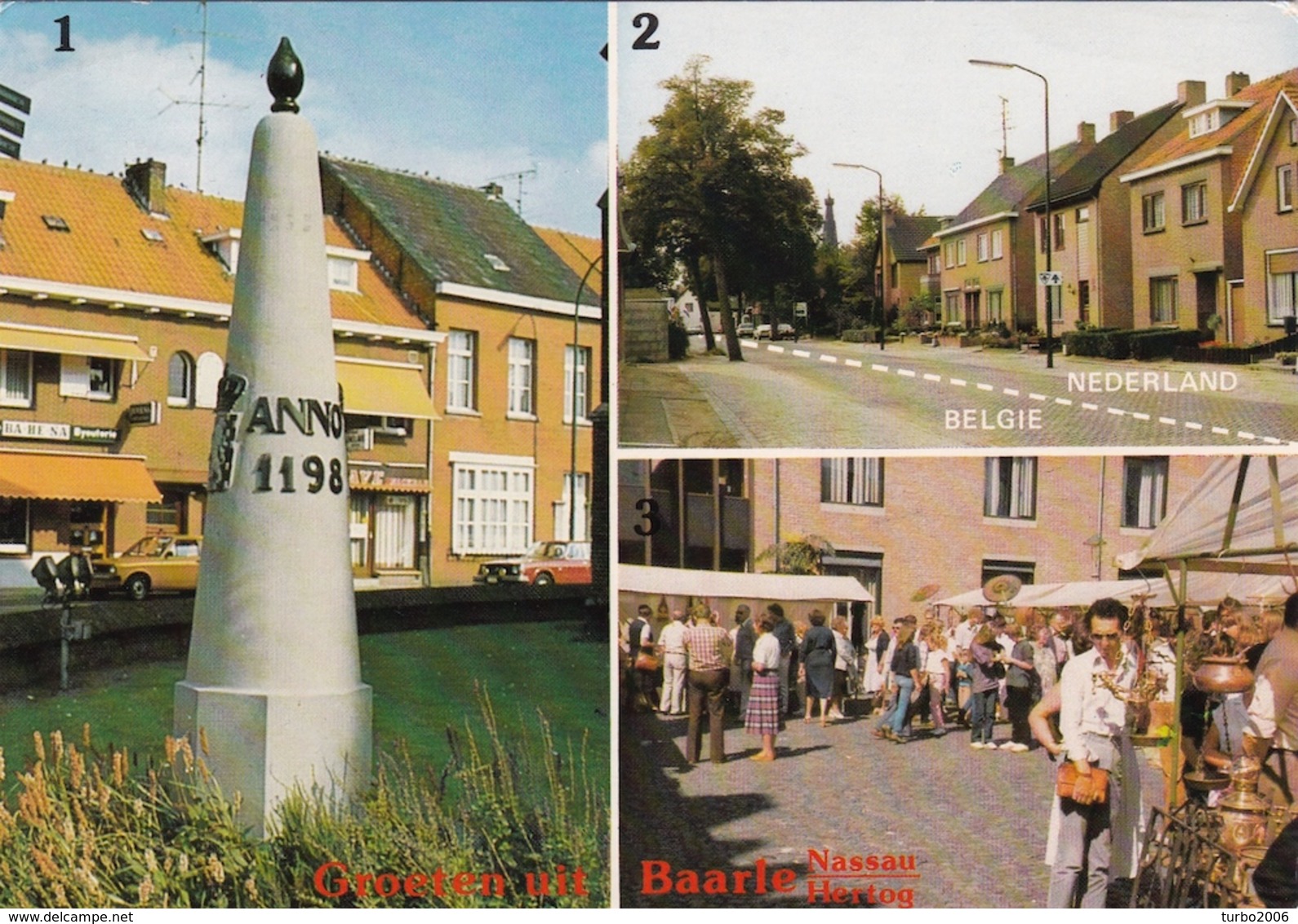 31-IX-1989 BAARLE NASSAU / BAARLE HERTOG Grenspaal 1198 Alpenseweg Kleur - Douane