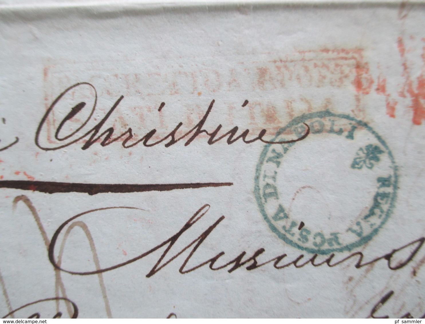 Vorphila 1846 Rote Und Grüner Stempel. Via Di Mare. Schiffspost Mit Taxvermerken Und Inhalt! Viele Stempel.Dringlichkeit - ...-1850 Voorfilatelie