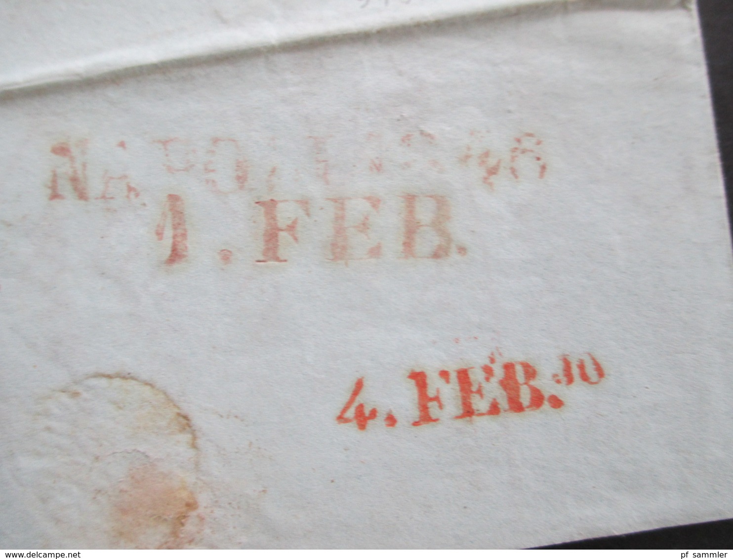 Vorphila 1846 rote und grüner Stempel. Via Di Mare. Schiffspost mit Taxvermerken und Inhalt! viele Stempel.Dringlichkeit