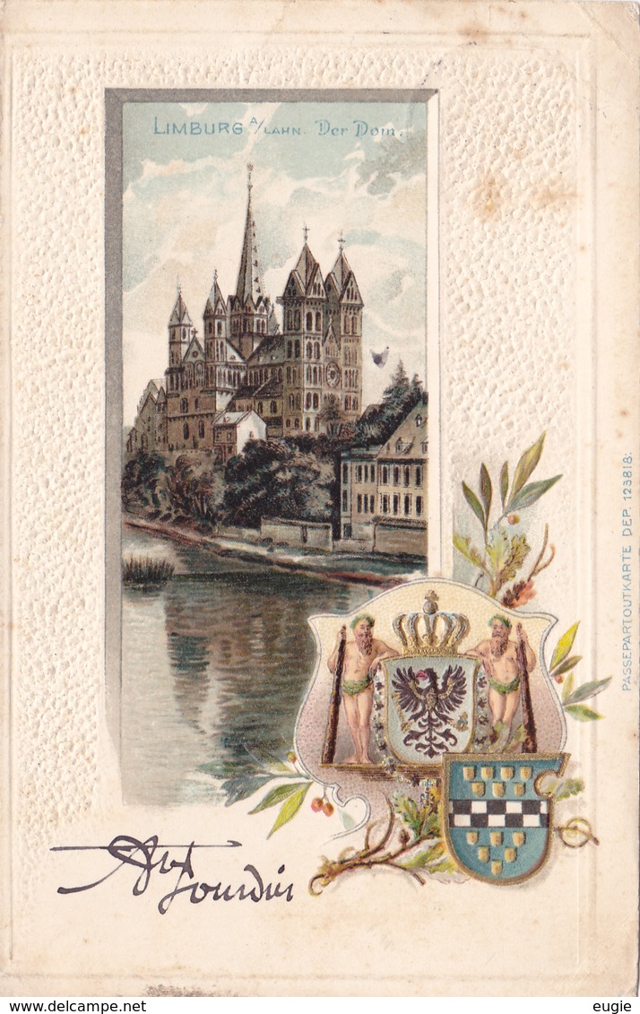 729/ Limburg A/ Lahn, Der Dom, Litho, Wapen, Relief, 1904 - Limburg