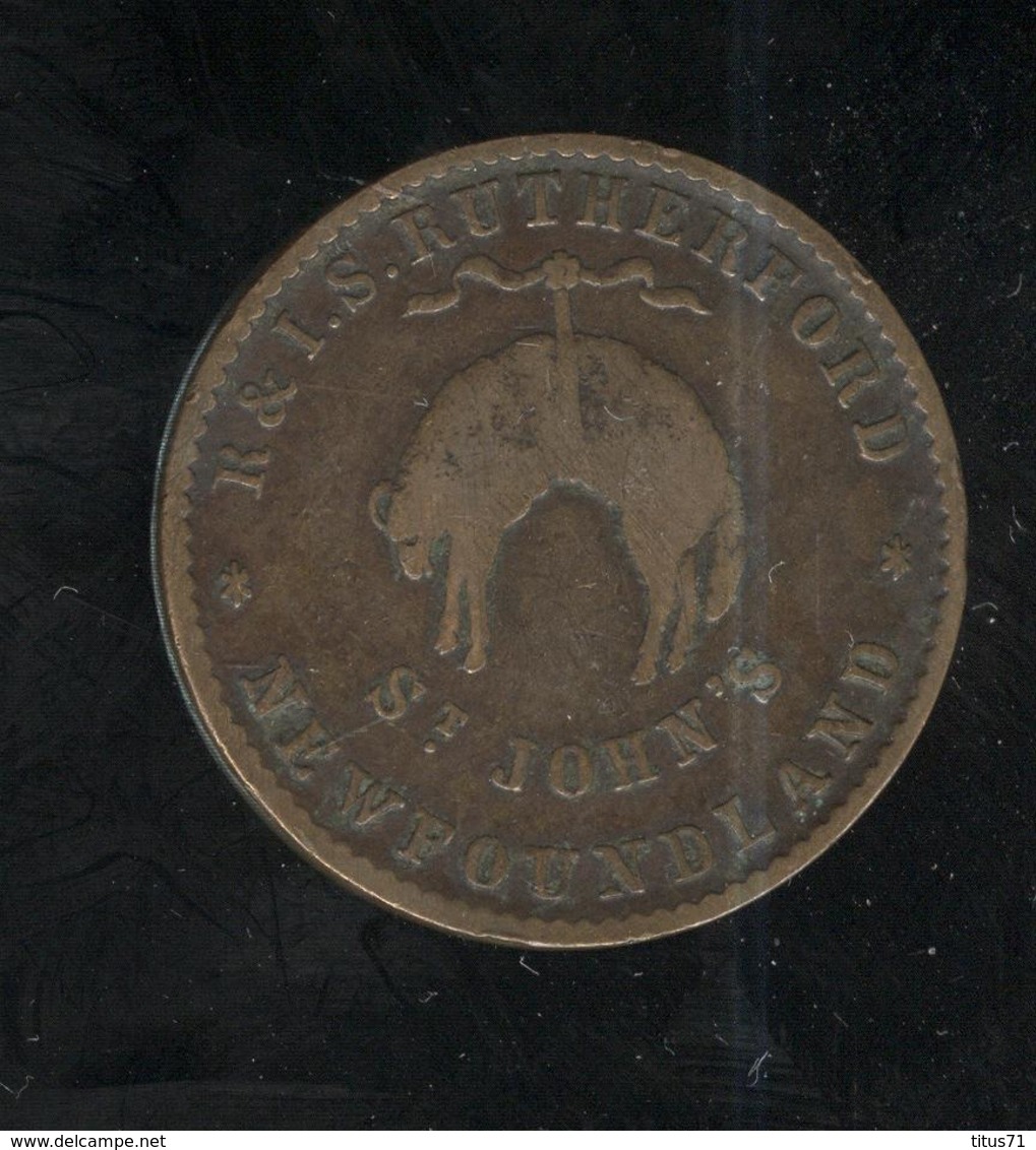 Jeton / Token 1/2 Penny Rutherford Canada 1841 Newfoundland - Canada