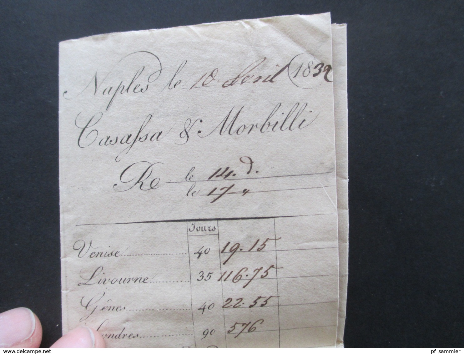 Vorphila 1832 Napoli Nach Genua Schiffspost Mit Taxvermerk Und Inhalt! Roter L1 Via Di Mare - 1. ...-1850 Prefilatelia