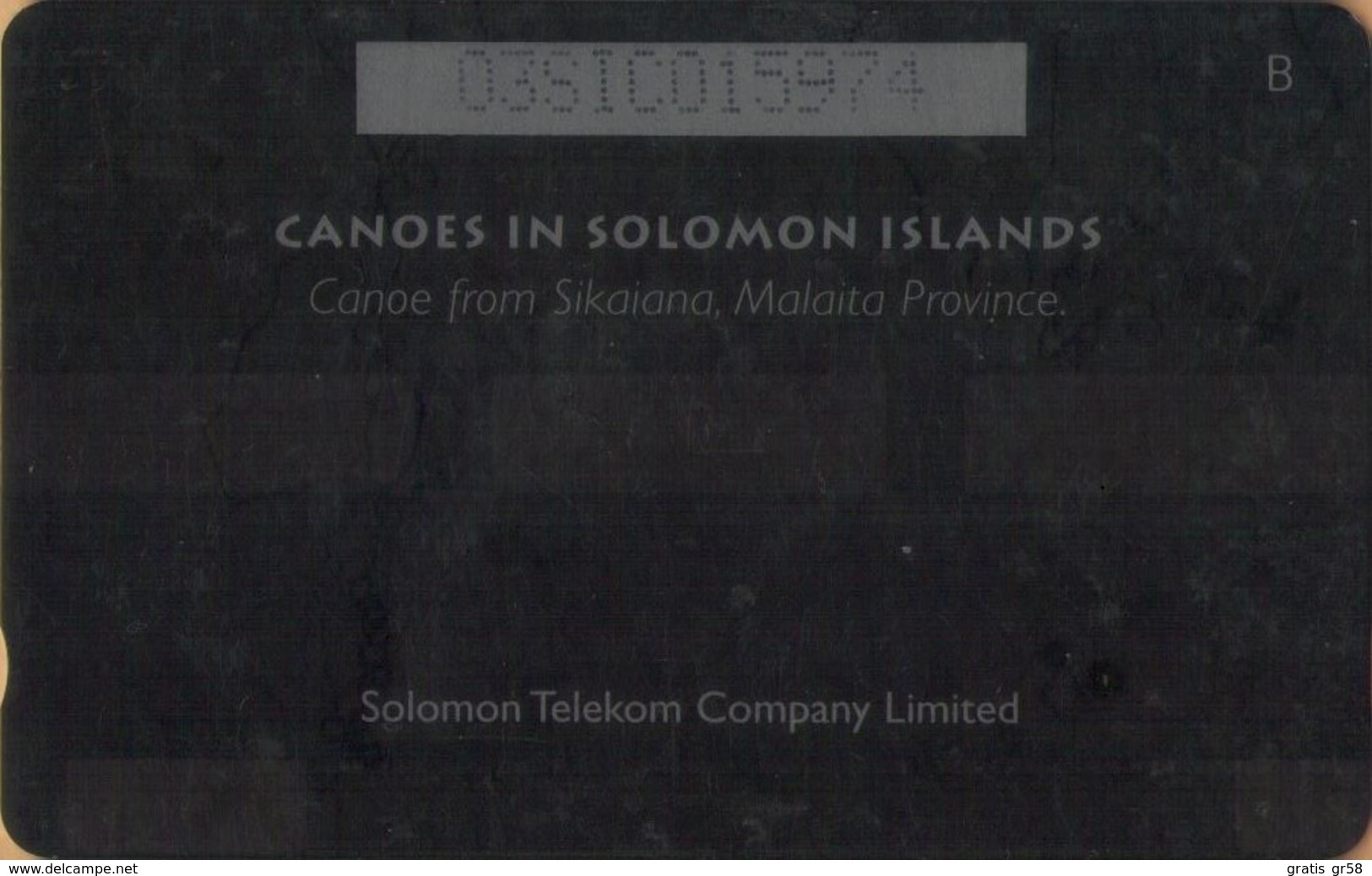 Solomon Island - SOL-09, GPT, 03SIC, Canoe From Sikaiana (With Logo '95), 10 SI$, 1995, Used - Salomon