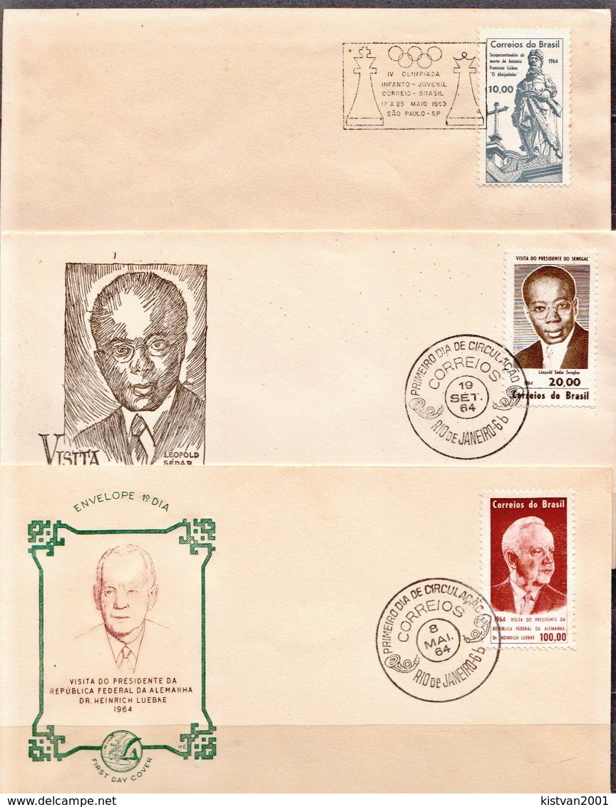 Brazil 6 Different FDCs From 1964 - FDC