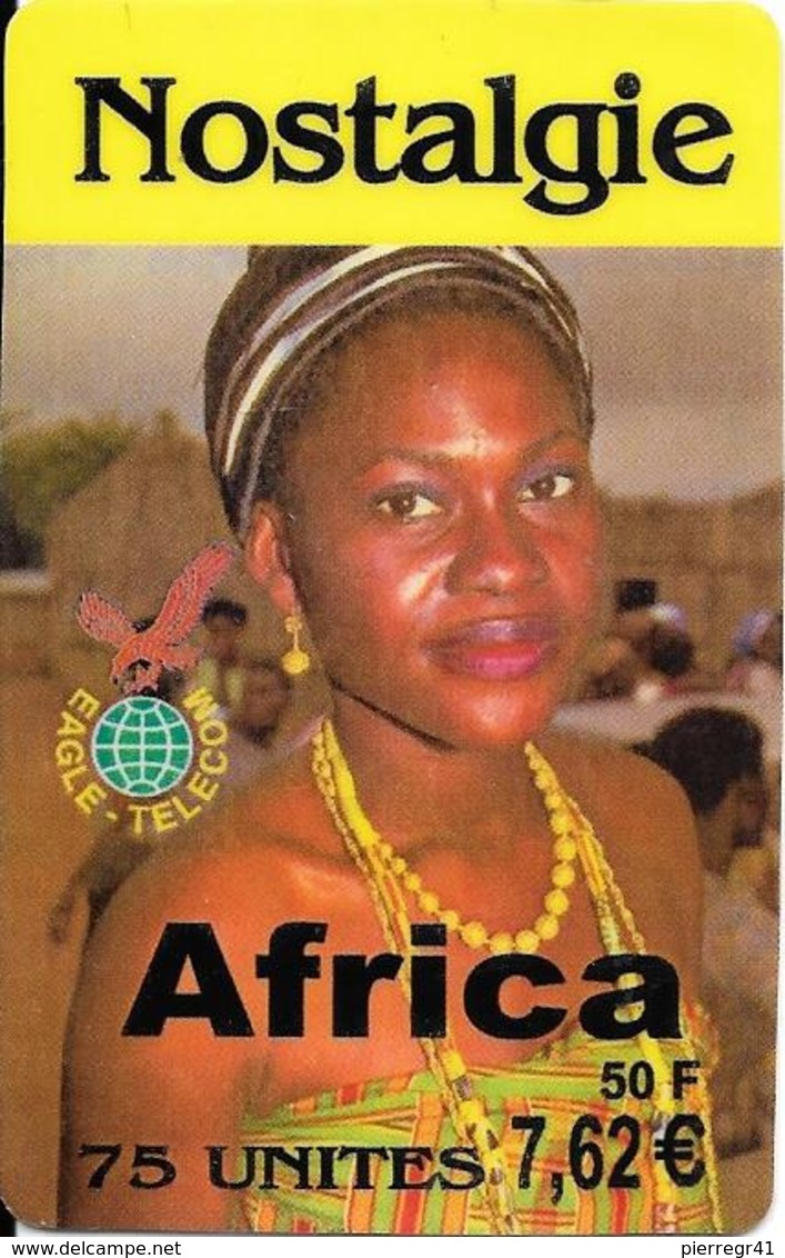 -CARTE-PREPAYEE-EAGLE TELECOM-50F-7.62€-F-N OSTALG IE-AFRICA-FEMME- GRATTEE-31/01/2005-TBE- - Autres & Non Classés