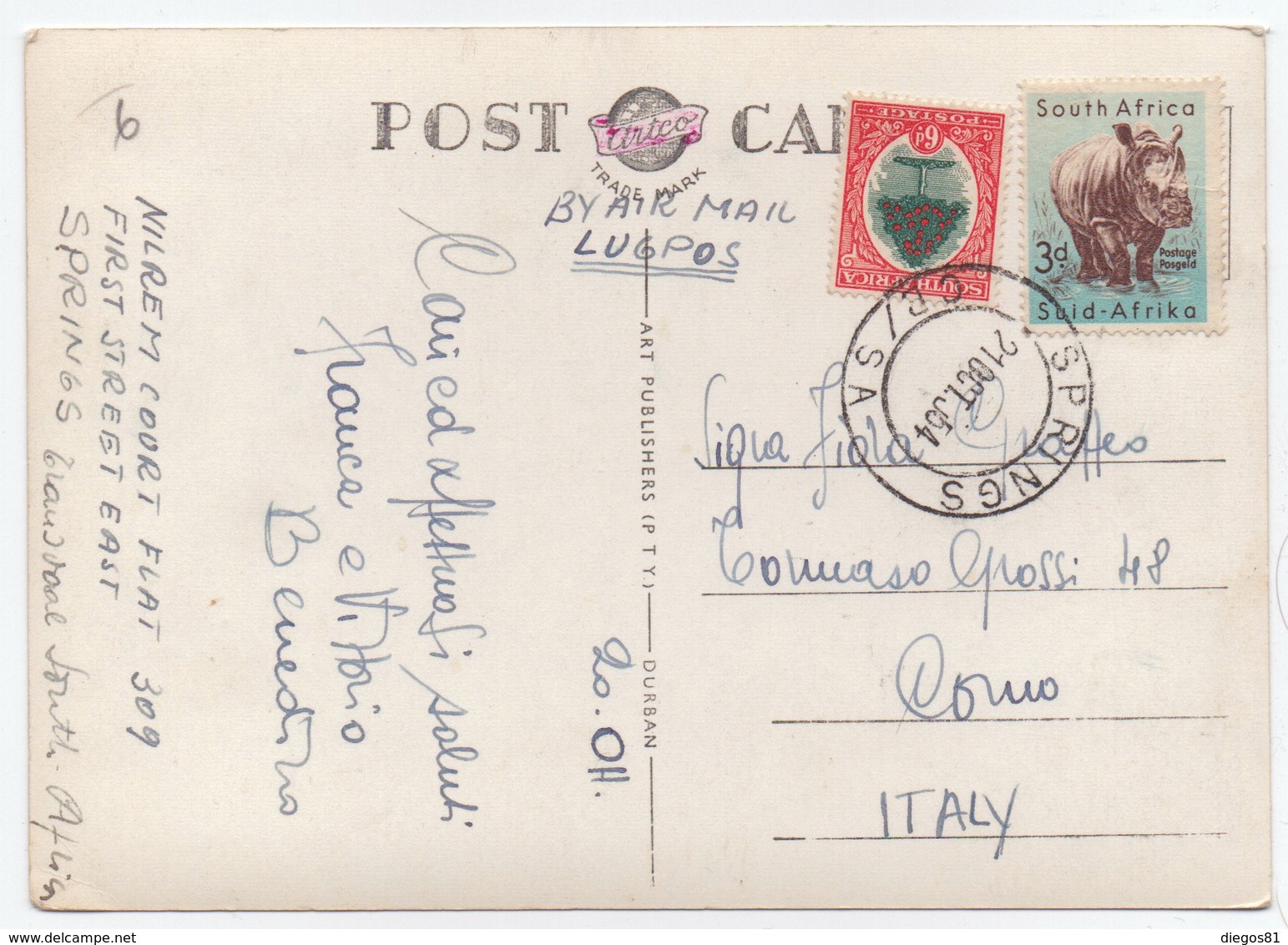 Springs - Post Office - South Africa - 21.10.1954 - South Africa