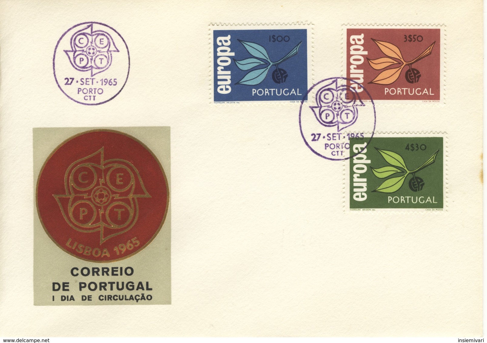 E+FDC FIRST DAY COVER 27-9-1965 PORTOGALLO EUROPA CORREIO DE PORTUGAL.+2 - FDC