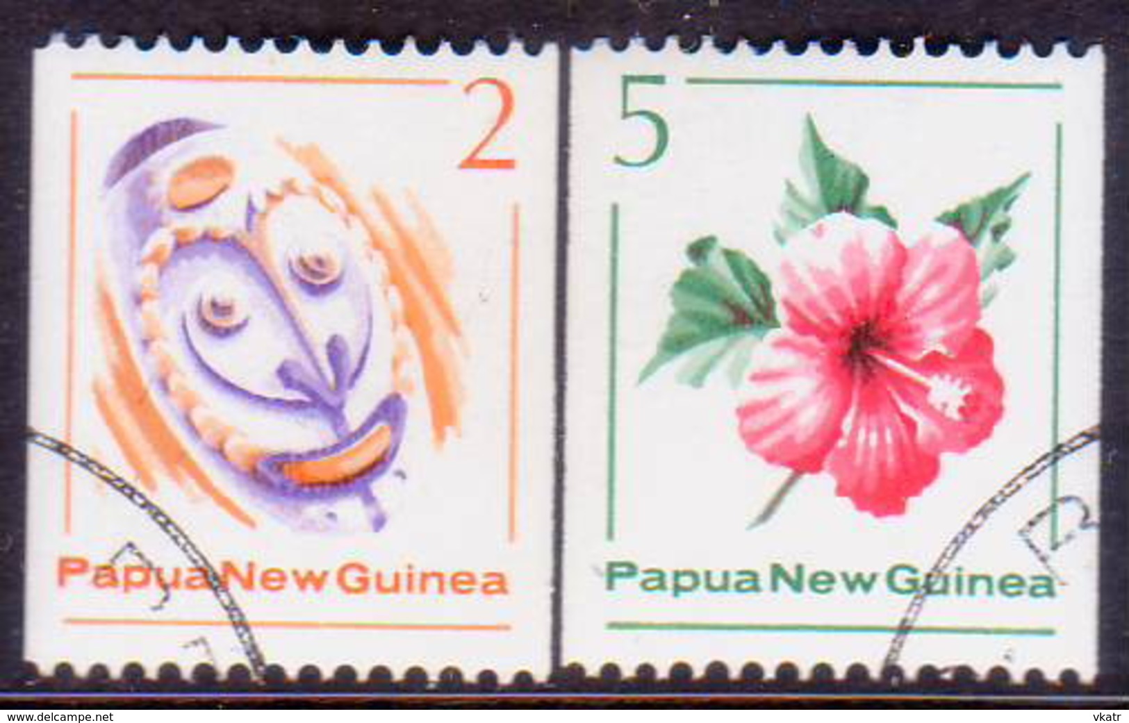 PAPUA NEW GUINEA 1981 SG #406-07 Compl.set Used Coil Stamps - Papua New Guinea