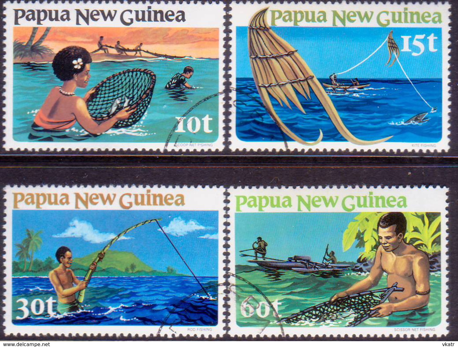 PAPUA NEW GUINEA 1981 SG #417-20 Compl.set Used Fishing - Papua New Guinea