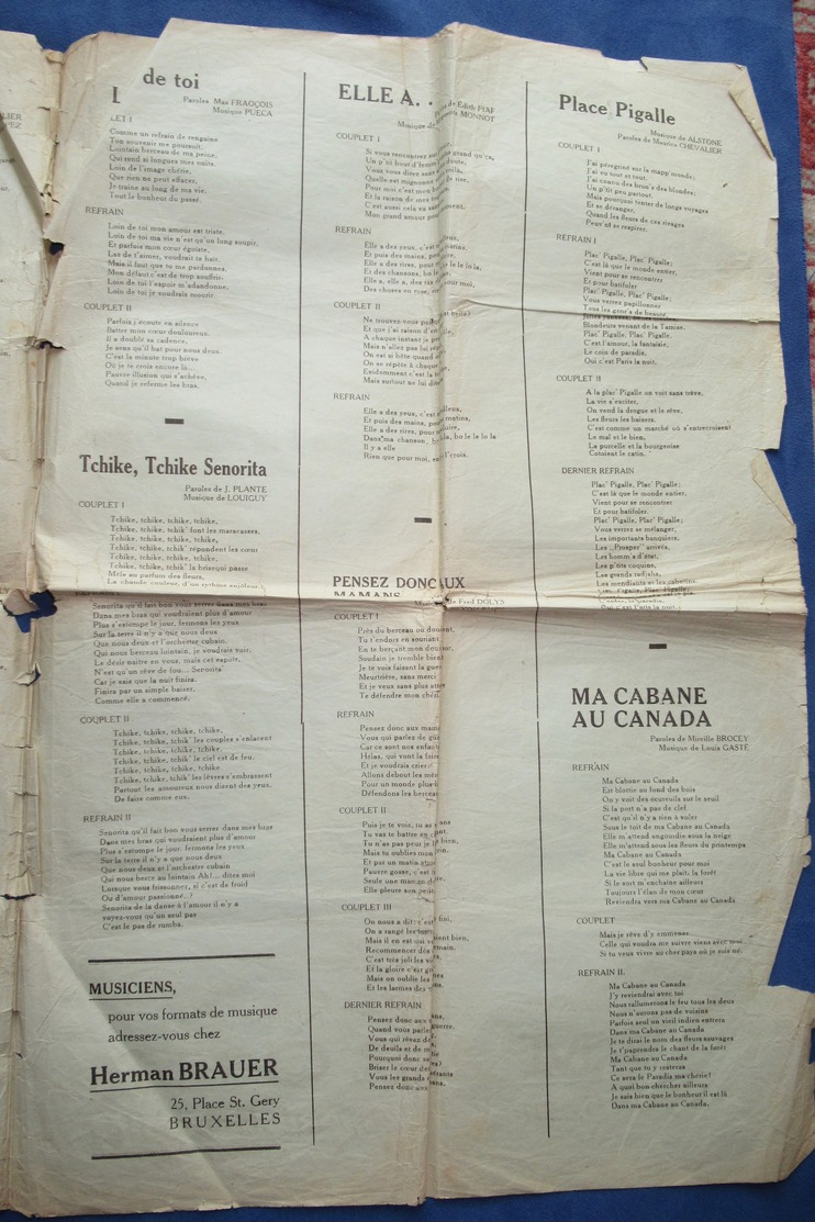40 60 RECUEIL POPULAIRE RUE LUIS MARIANO 1949 PARTITION BELGIQUE BRUXELLES GUETARY HELIAN PIAF MARGY GODET VOIR DÉTAILS - Autres & Non Classés