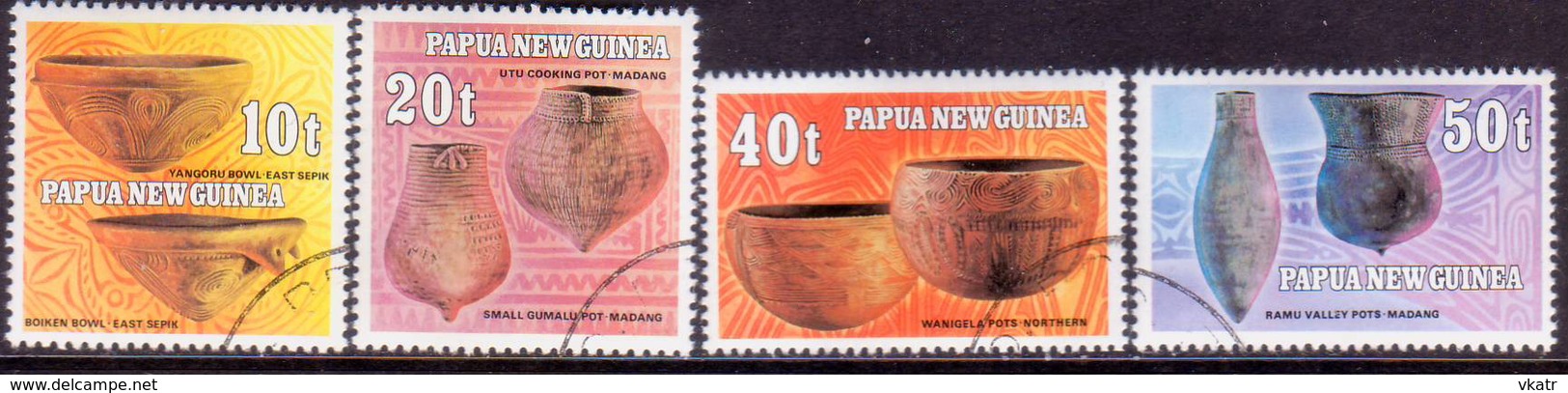 PAPUA NEW GUINEA 1982 SG #430-33 Compl.set Used Native Pottery - Papouasie-Nouvelle-Guinée