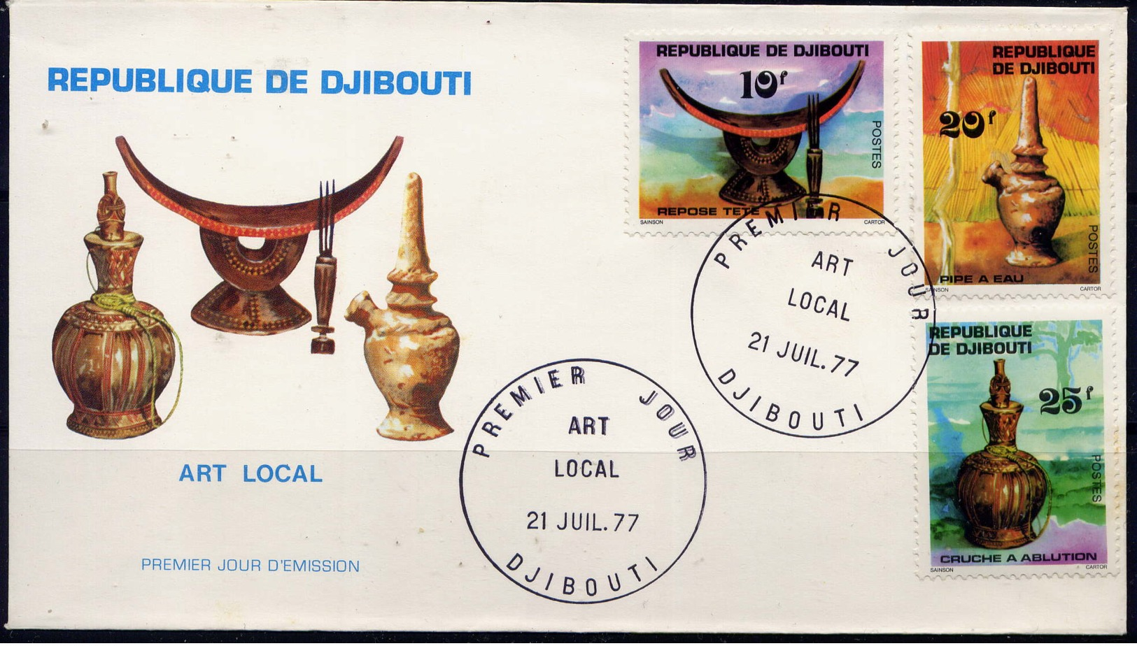 DJIBOUTI - FDC 460/462 - ART LOCAL - Djibouti (1977-...)