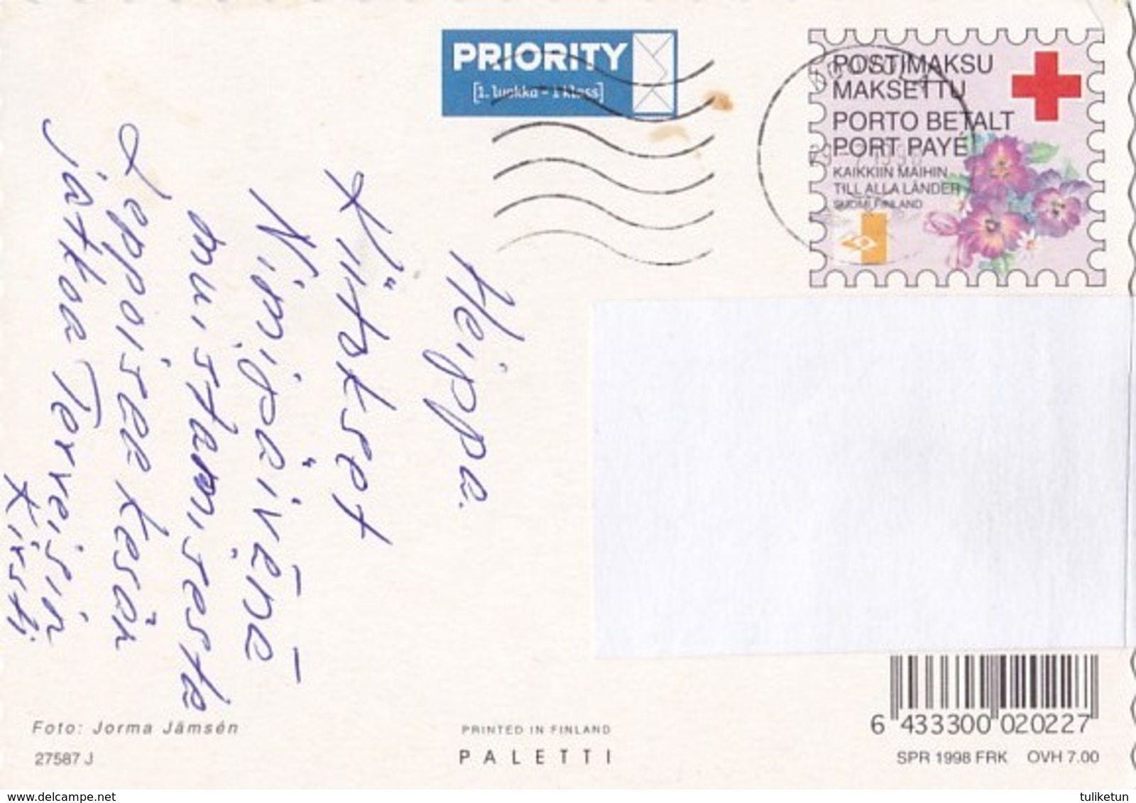 Postal Stationery - Cats - Kittens - Red Cross 1998 - Suomi Finland - Postage Paid - Entiers Postaux