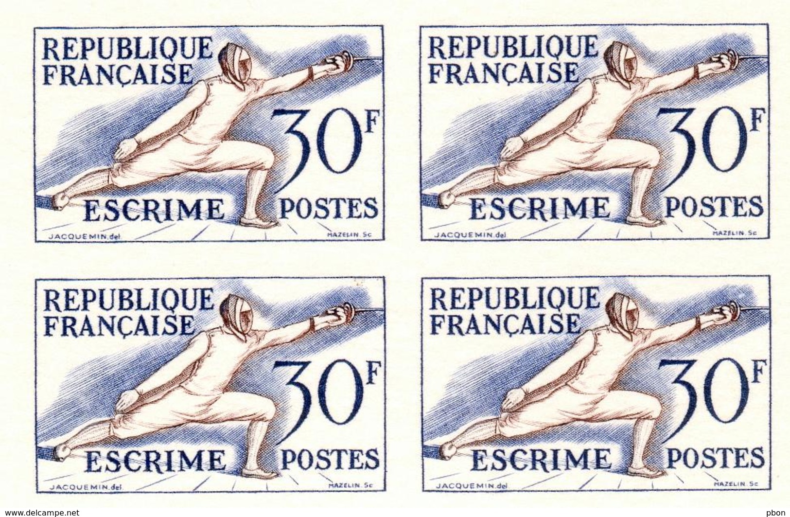 Lot 734 France N°962 Réimpression Bloc De 4 - Autres & Non Classés