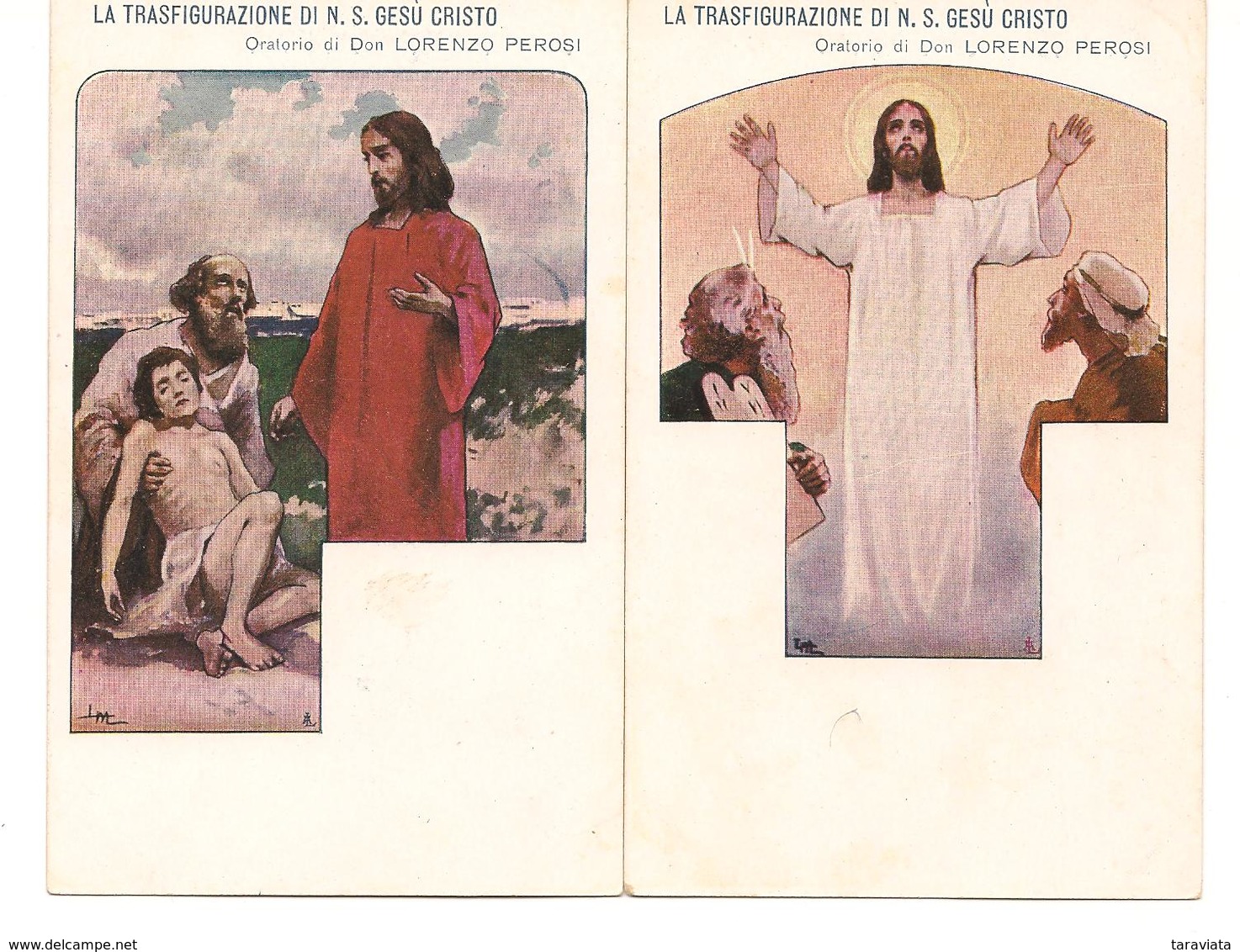 2 Cpa Illustrateur TRASFIGURAZIONE DI GESU CRISTO Oratorio Lorenzo Perosi - Musik Und Musikanten