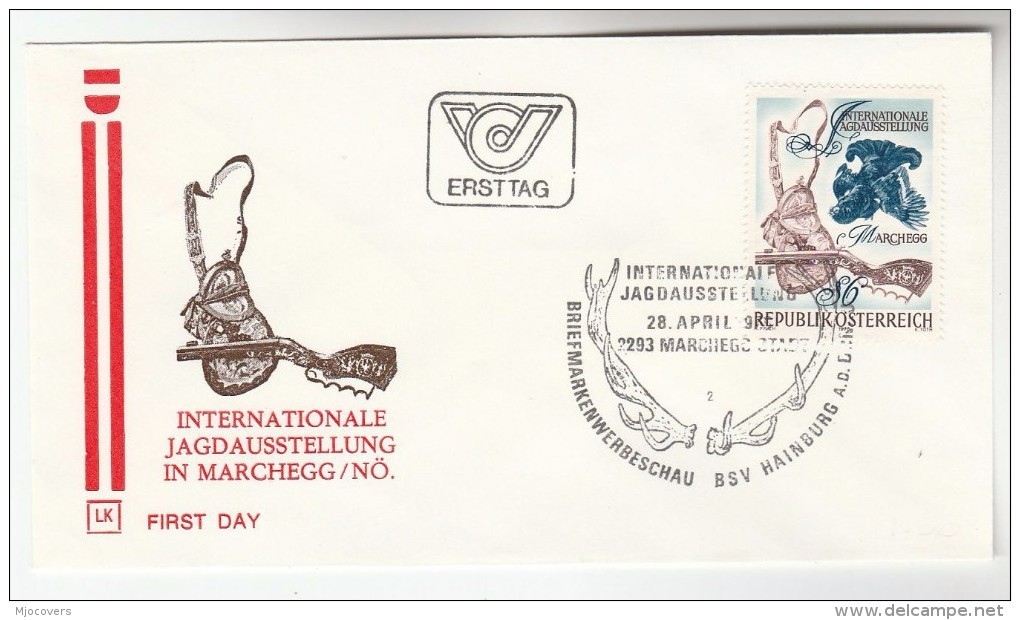 1978 AUSTRIA FDC  HUNTING EXHIBITION, GUN, BIRD    Stamps SPECIAL Pmk Cover  Shooting Birds - Shooting (Weapons)