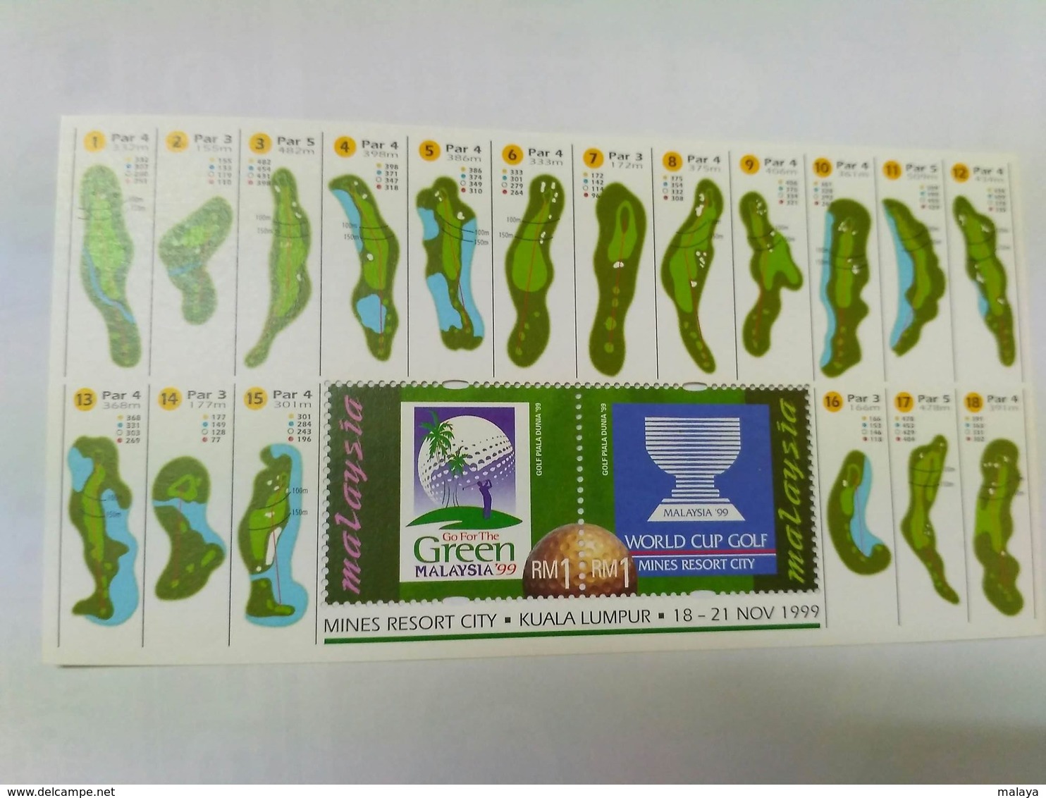 Malaysia 1999 MS MNH Golf With Book Photo Complete With Folder & FDC Rare Item - Malaysia (1964-...)