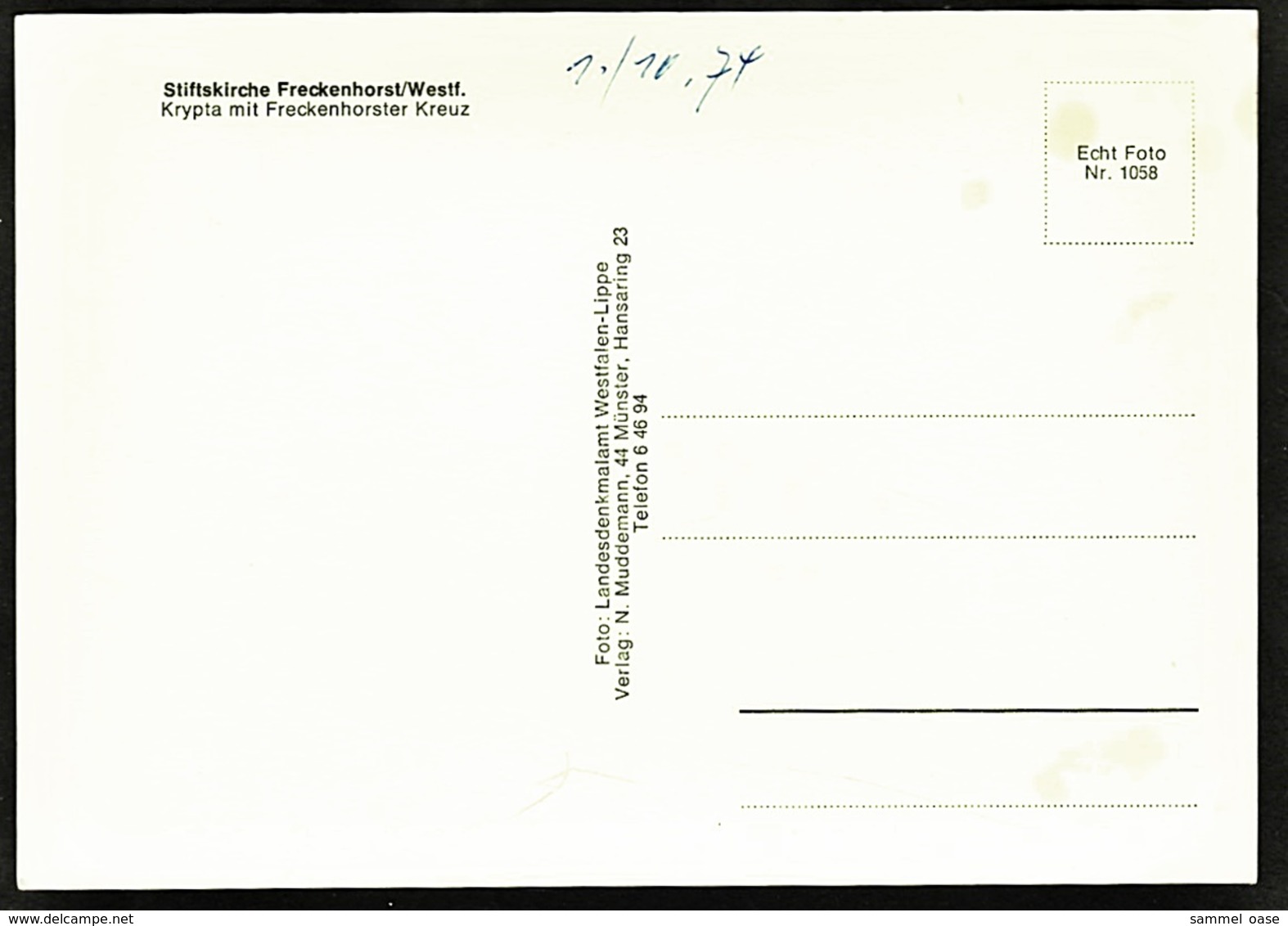 Stiftskirche Freckenhorst / Westf.  -  Krypta Mit Fleckenhorster Kreuz  -  Ansichtskarte Ca.1974  (10534) - Warendorf