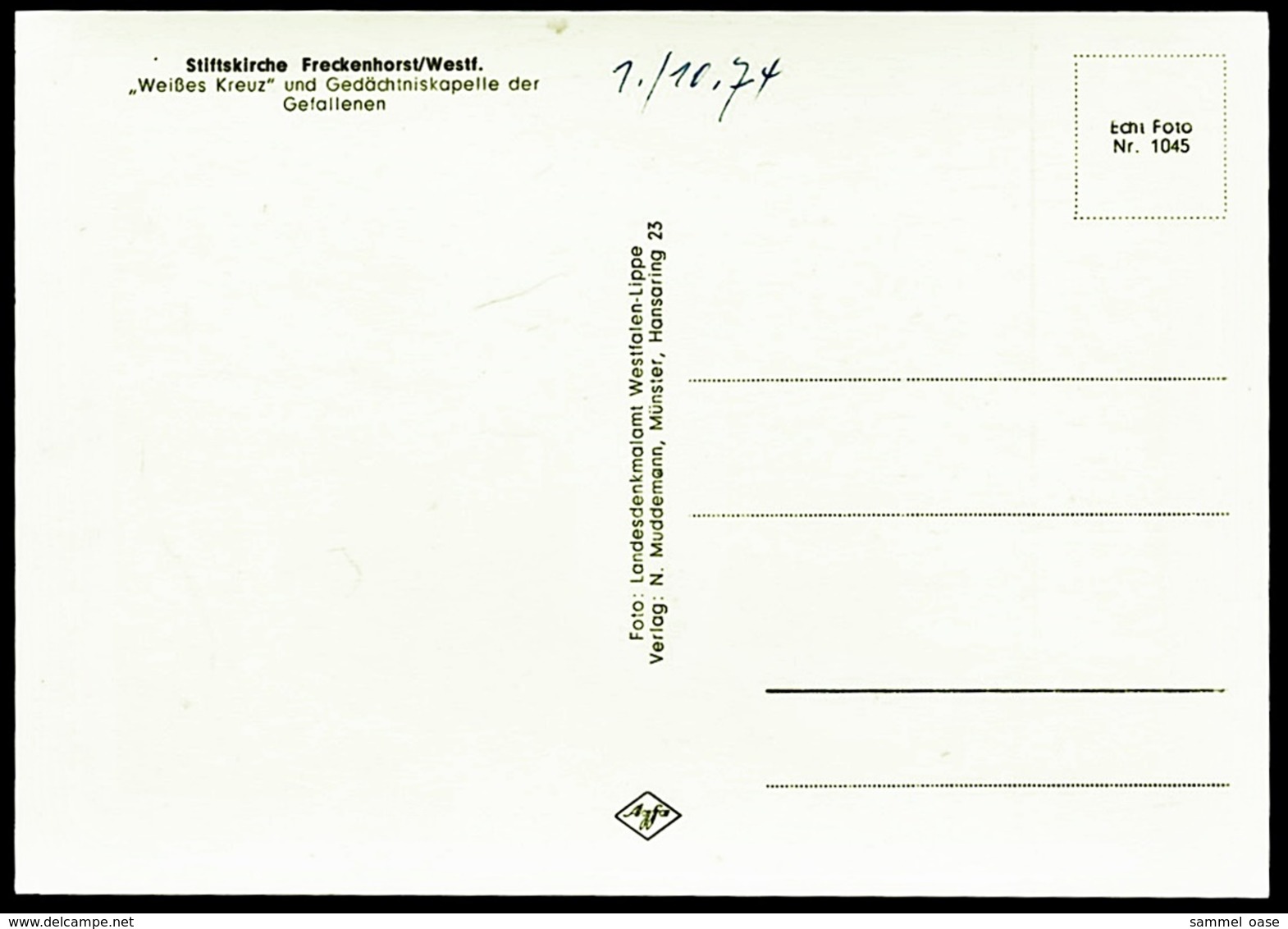 2 X Stiftskirche Freckenhorst / Westf. "Weißes Kreuz" - Gedächniskapelle -  Nördliches Seitenschiff -  Ca.1974  (10492) - Warendorf