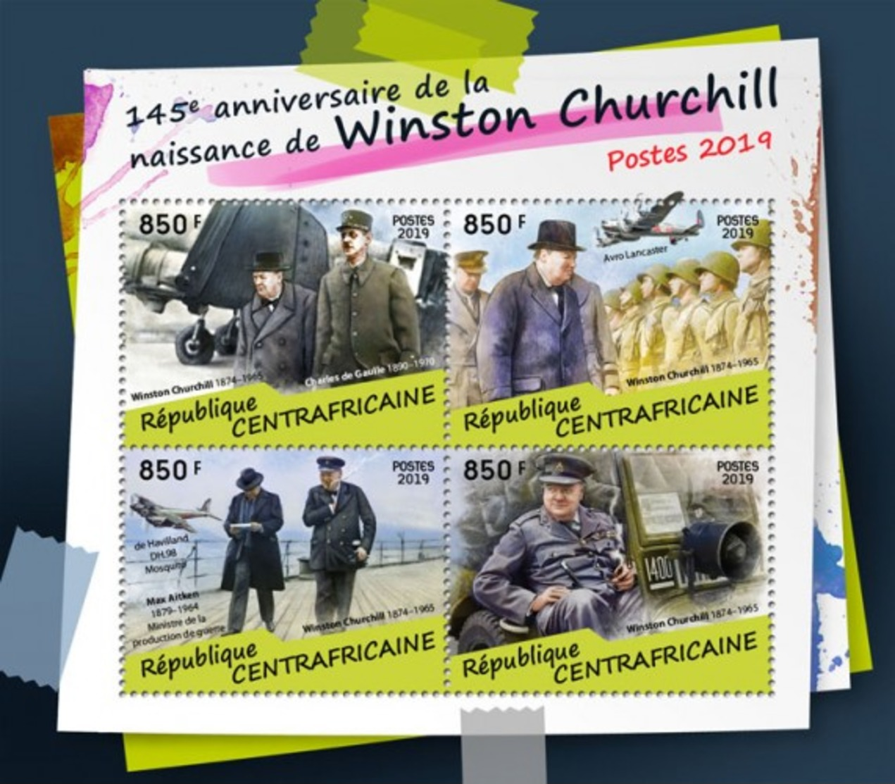 Z08 CA190210a Central Africa 2019 Winston Churchill MNH ** Postfrisch - Central African Republic