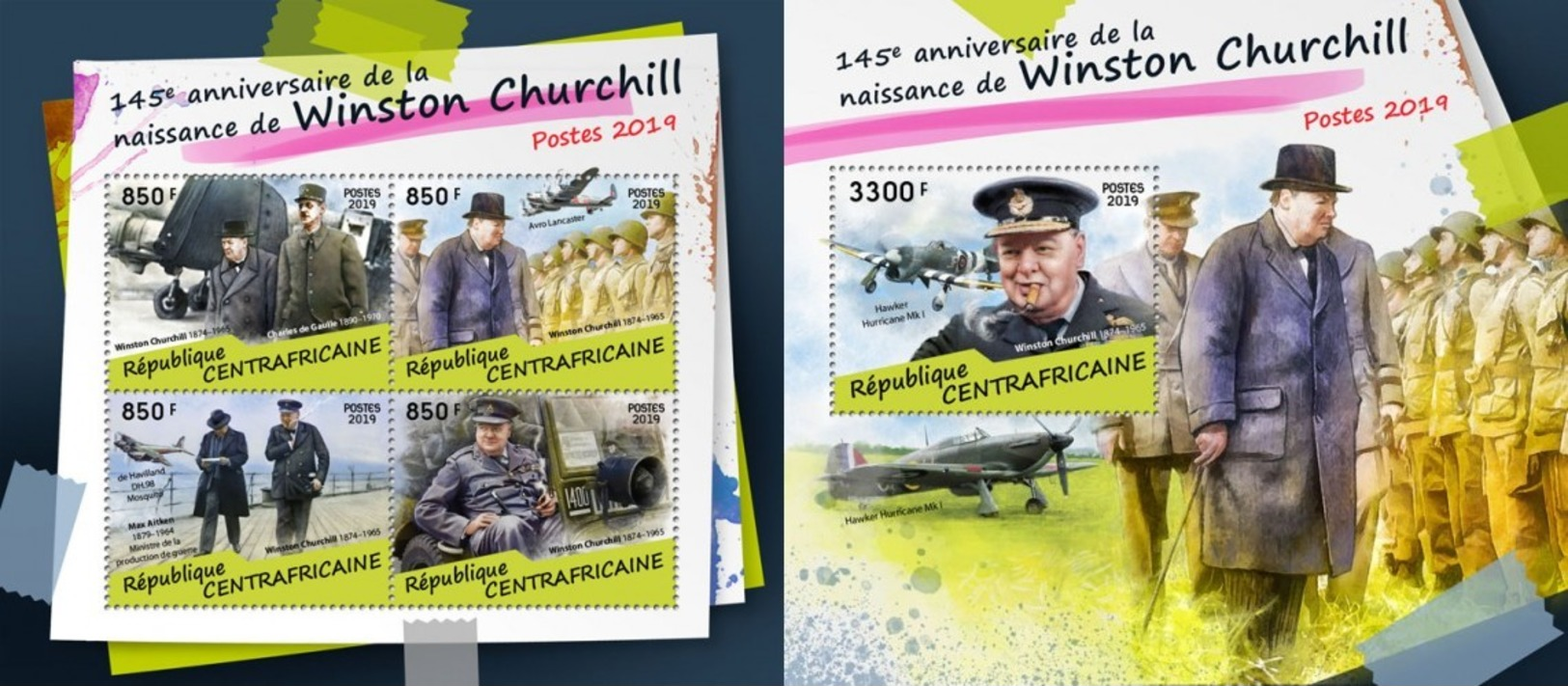 Z08 CA190210ab Central Africa 2019 Winston Churchill MNH ** Postfrisch - Zentralafrik. Republik