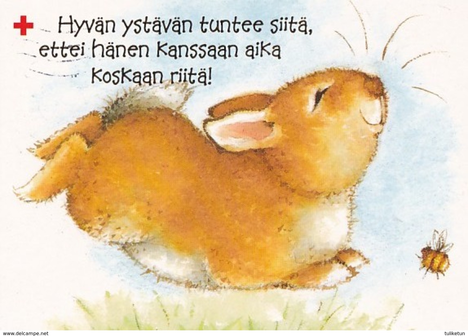 Postal Stationery - Rabbit - Bunny Running - Red Cross 1992 - Suomi Finland - Postage Paid - Interi Postali