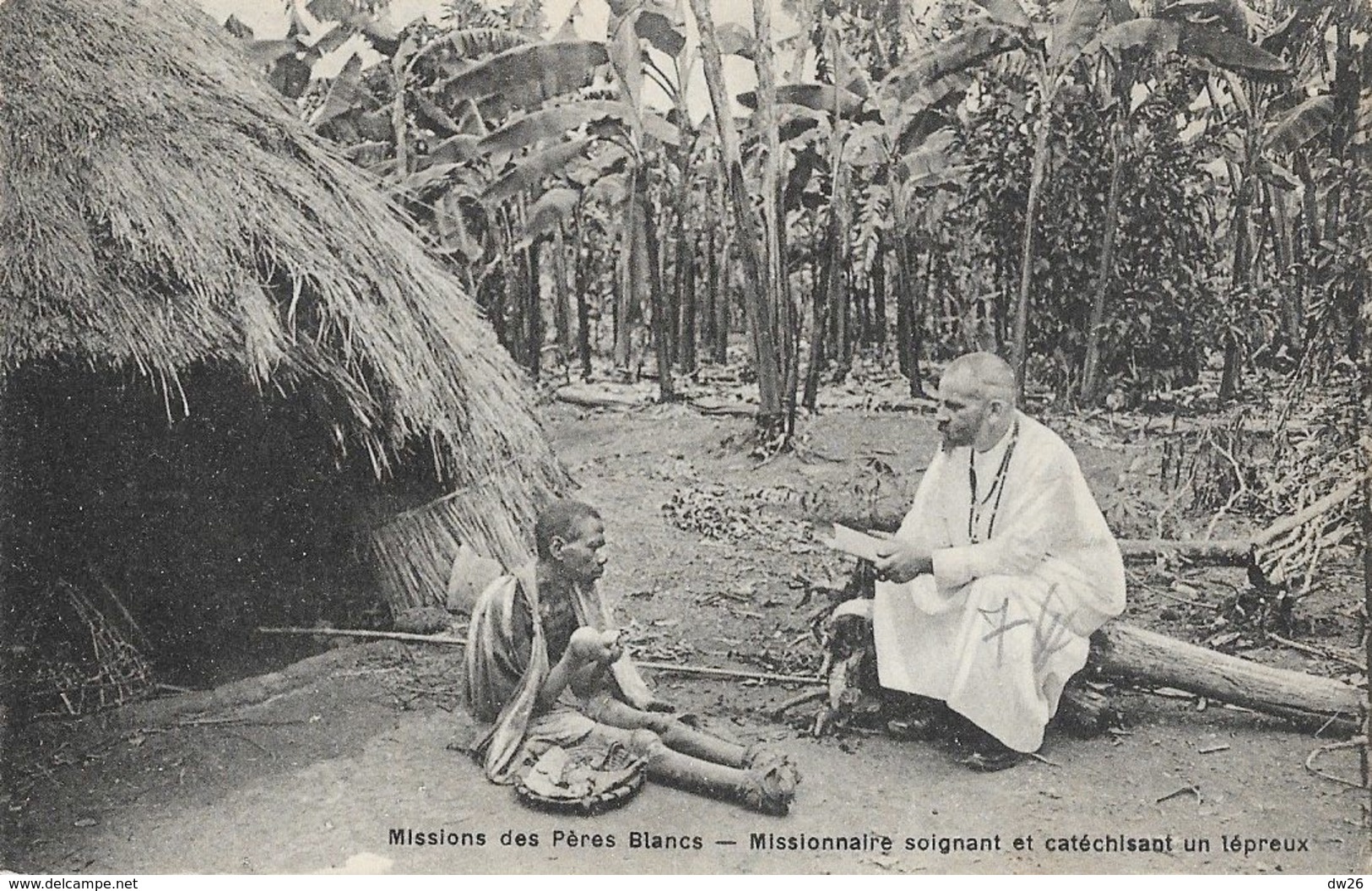 Missions Des Pères Blancs - Inde, Indes: Missionnaire Soignant Et Catéchisant Un Lépreux - Missions