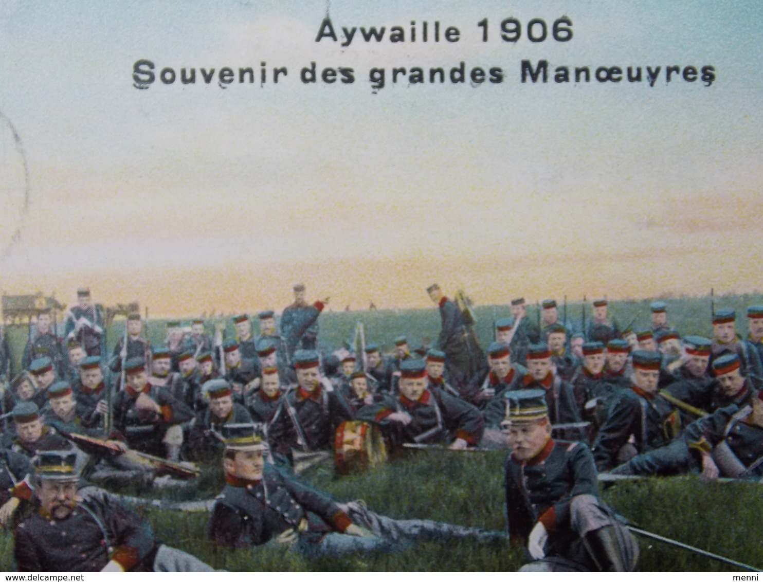 BELGIQUE BELGIE Cap Postcard - AYWAILLE 1906 - Souvenir Des Grandes Manoeuvres - Militaire - Armée #2/4 - Aywaille