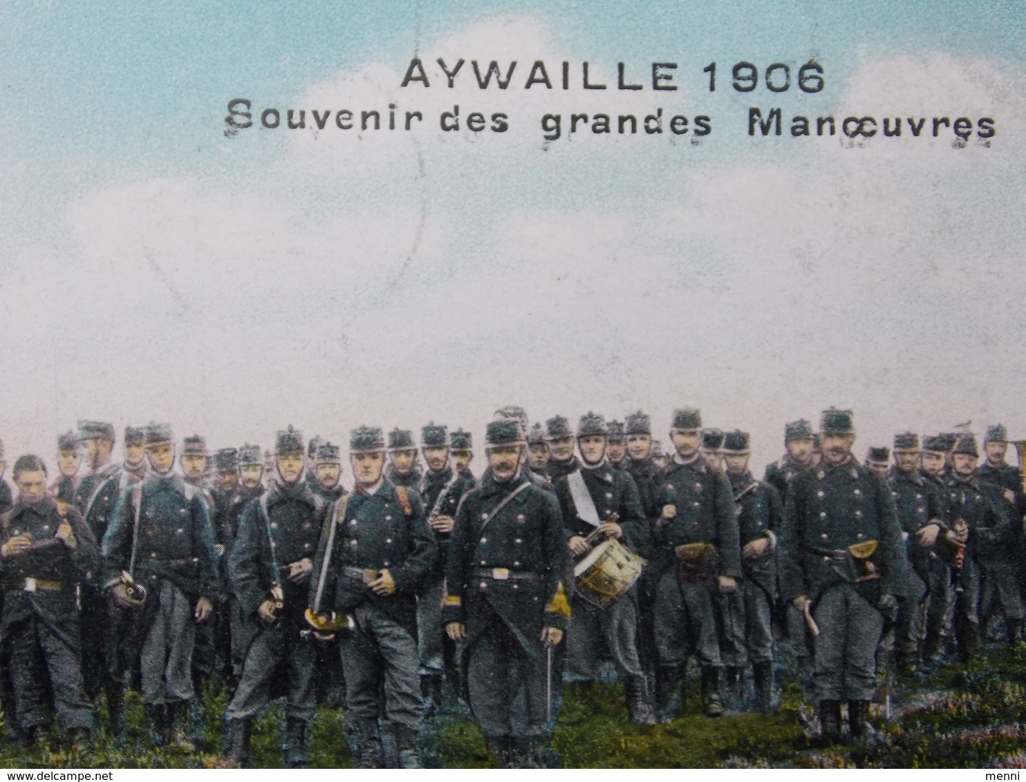 BELGIQUE BELGIE Cap Postcard - AYWAILLE 1906 - Souvenir Des Grandes Manoeuvres - Militaire - Armée #3/4 - Aywaille