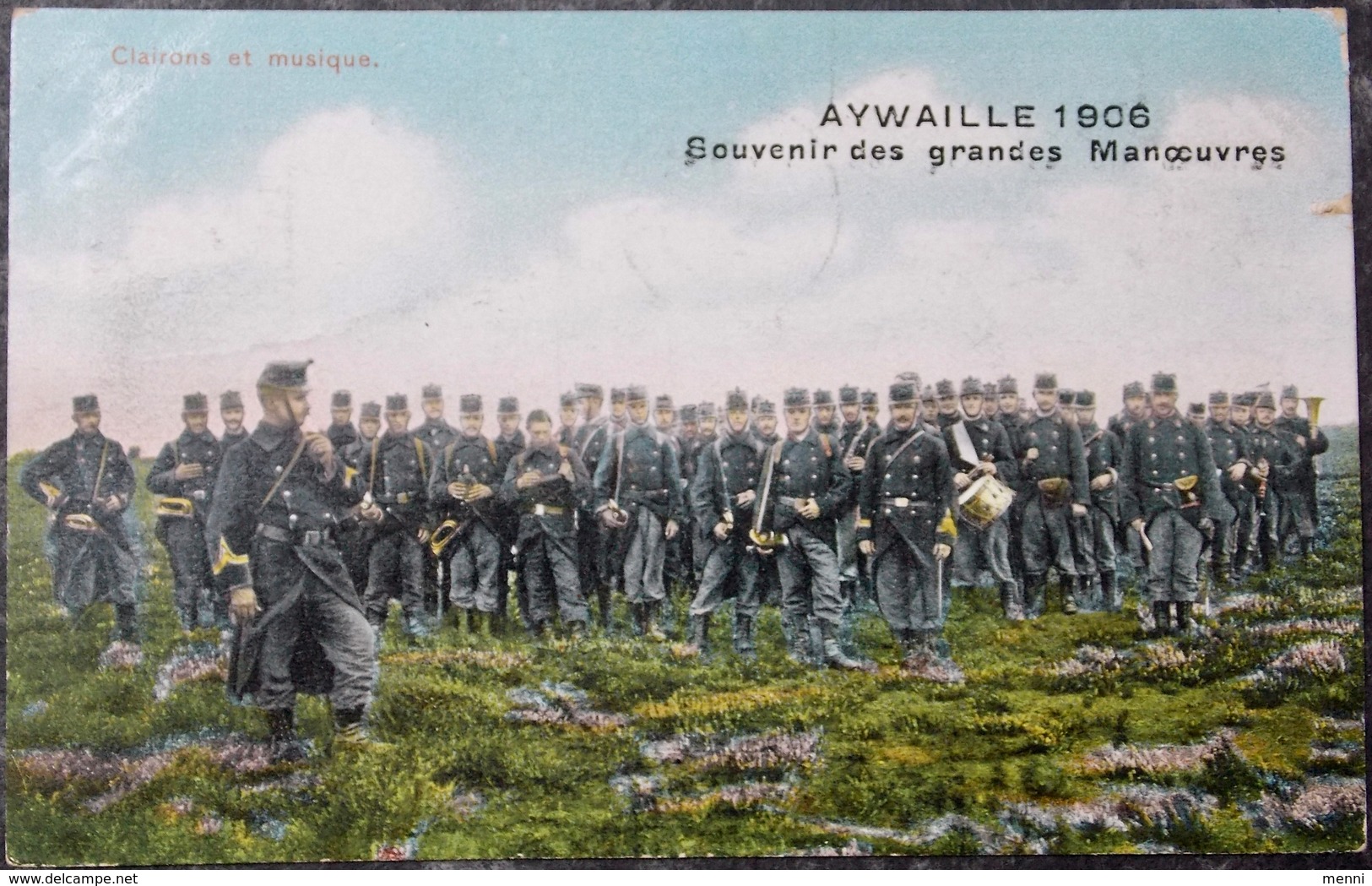 BELGIQUE BELGIE Cap Postcard - AYWAILLE 1906 - Souvenir Des Grandes Manoeuvres - Militaire - Armée #3/4 - Aywaille