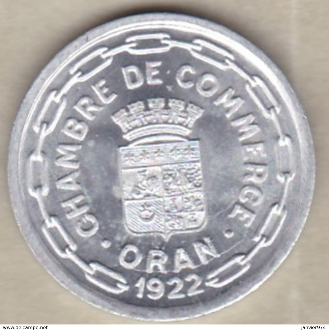 Algérie, Chambre De Commerce D'Oran , 25 Centimes 1922 , Aluminium. SUP/XF ++ - Algérie