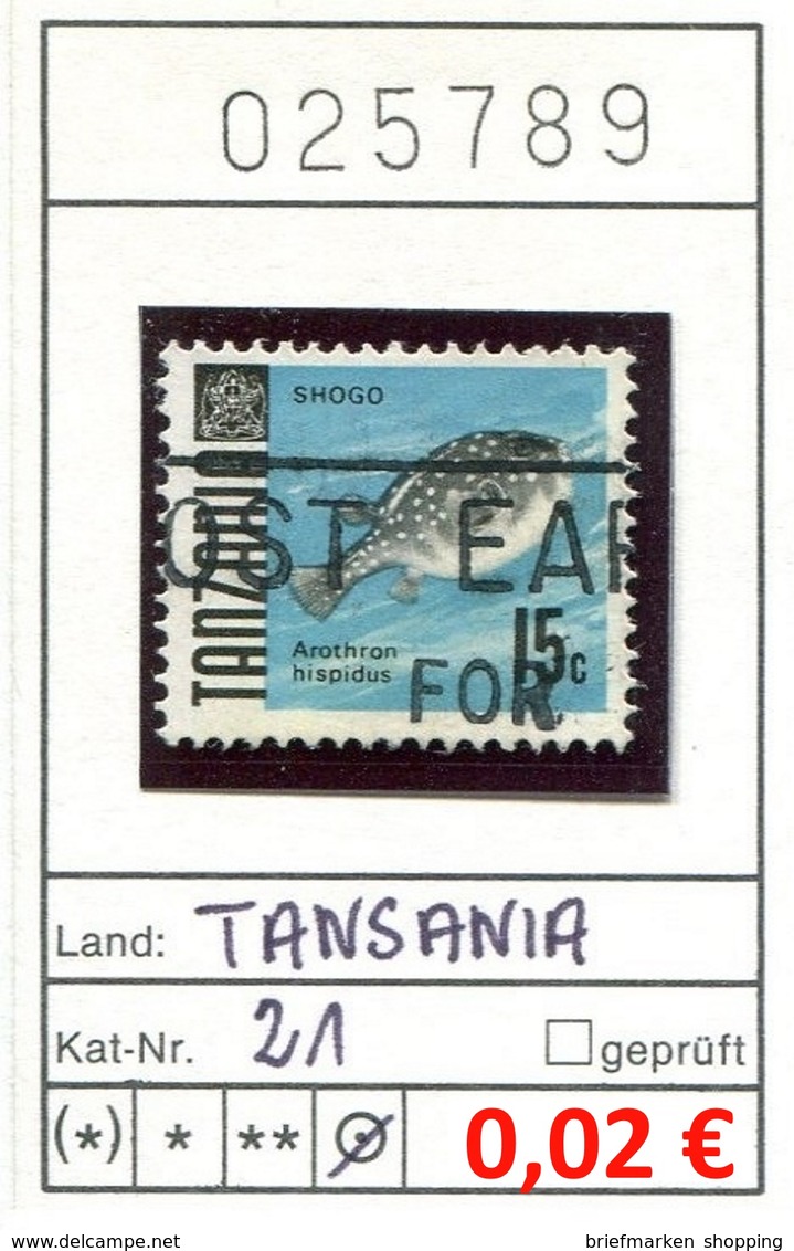 Tansania - Tanzania - 10 diff. as per scans - oo oblit. used gebruikt -