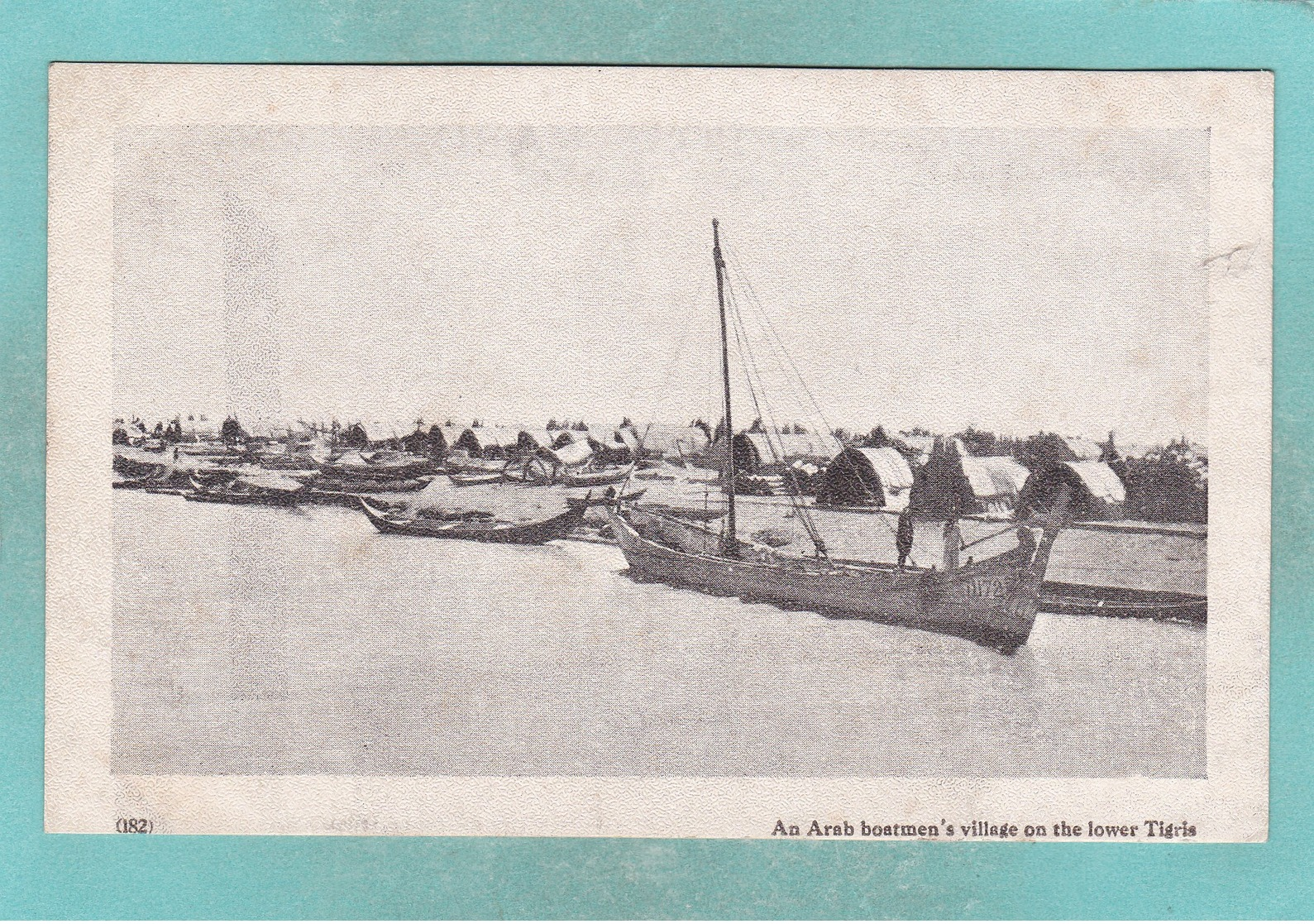 Small Old Post Card Of Arab Boatmens Village, River Tigris,Asia,V70. - Other & Unclassified