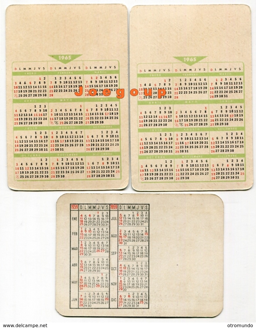 Lot 3 Pocket Calendar Almanaques De Bolsillo Naked Women Nude Argentina 1959 And 1965 - Klein Formaat: 1961-70