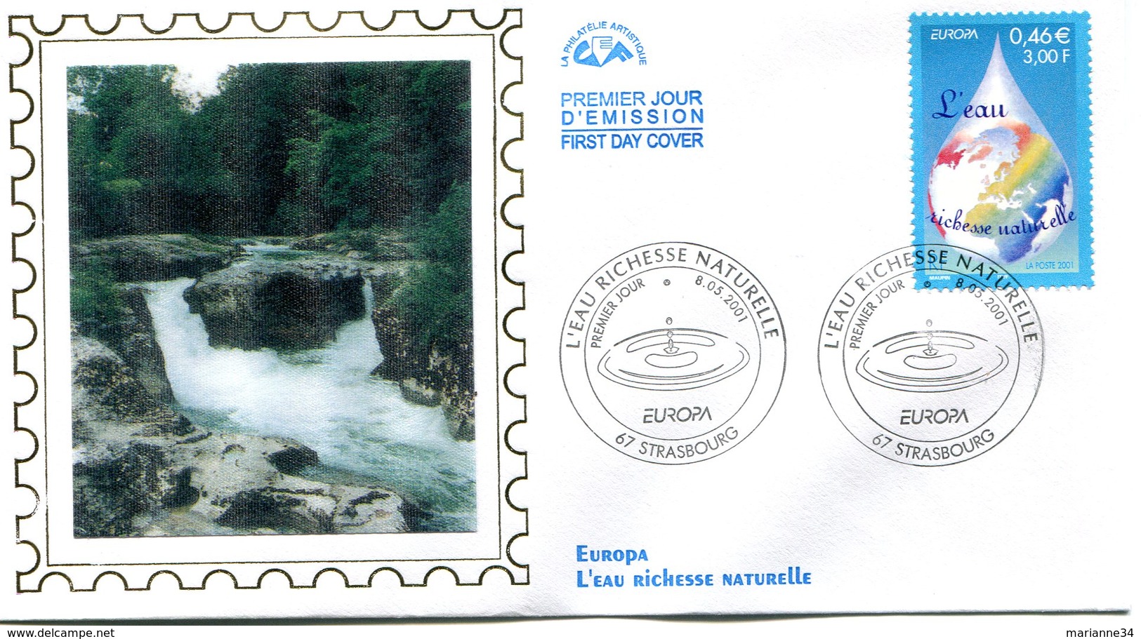 France-FDC 2001-yt 3388-Europa-l'eau - 2000-2009