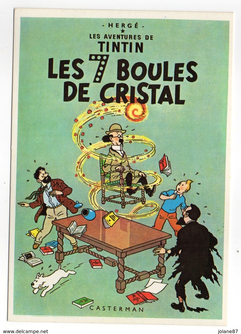 CPM    HERGE   LES AVENTURES DE TINTIN    LES 7 BOULES DE CRISTAL - Bandes Dessinées