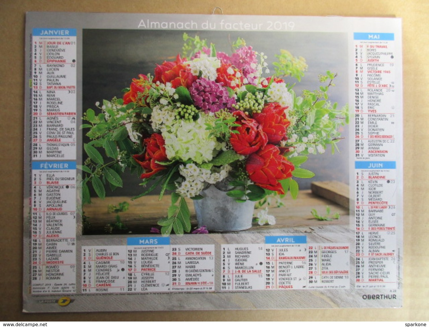 Almanach Du Facteur 2019 / Calendrier La Poste /  Fleurs - Grand Format : 2001-...