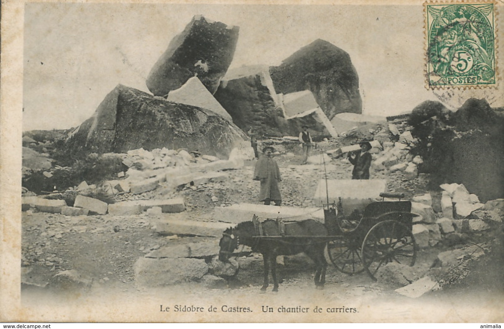 Stone Quarry Near Castres France Horse Cart Attelage De Cheval. Casseurs De Pierre Envoi De Brassac Tarn - Mineral