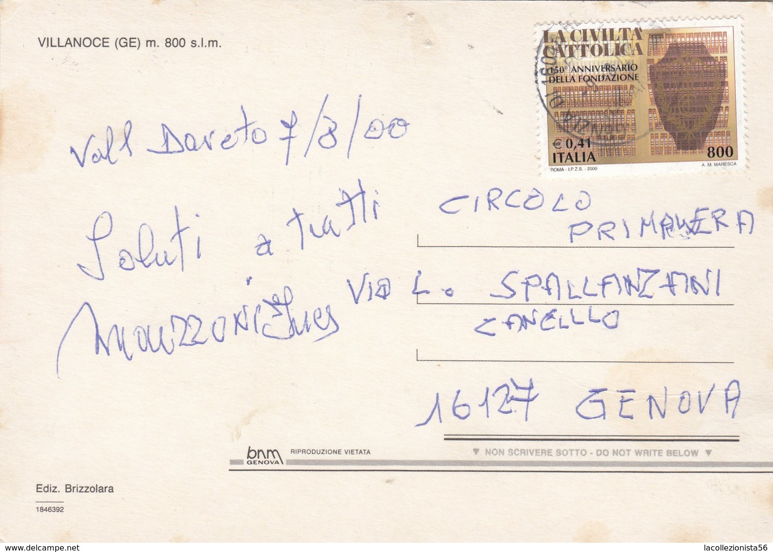 9393-SALUTI DA VILLANOCE(GENOVA)-FG - Saluti Da.../ Gruss Aus...