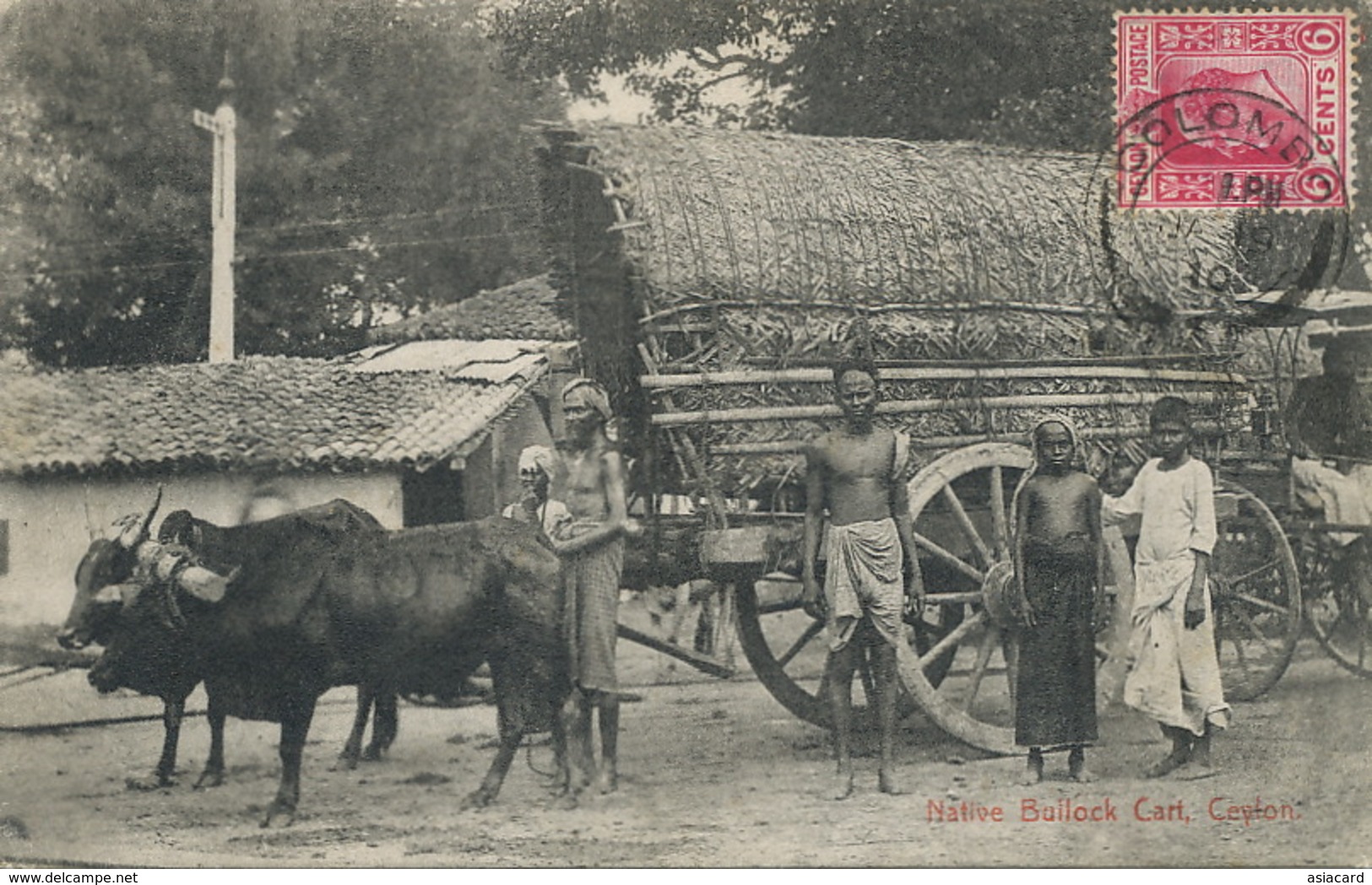 Ceylon Native Bullock Cart   Edit Platé 18.  Used From Colombo To Mr Montpellier Perpignan . Attelage Boeufs - Sri Lanka (Ceylon)