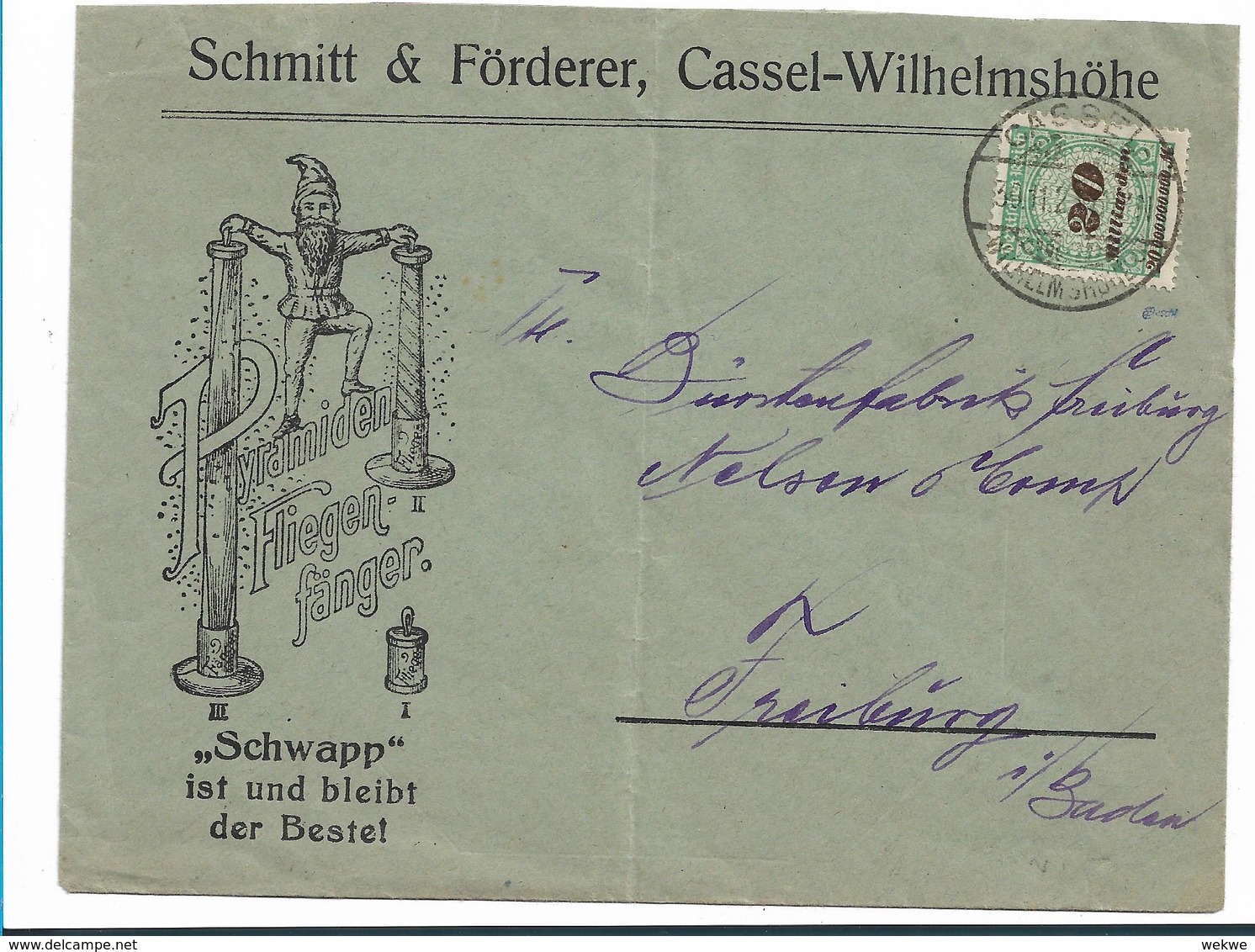 Inf345/ INFLA - Firmenbrief Mit Werbung, Kassel  30.11.23 (4-fach Aufgewertet) - Briefe U. Dokumente