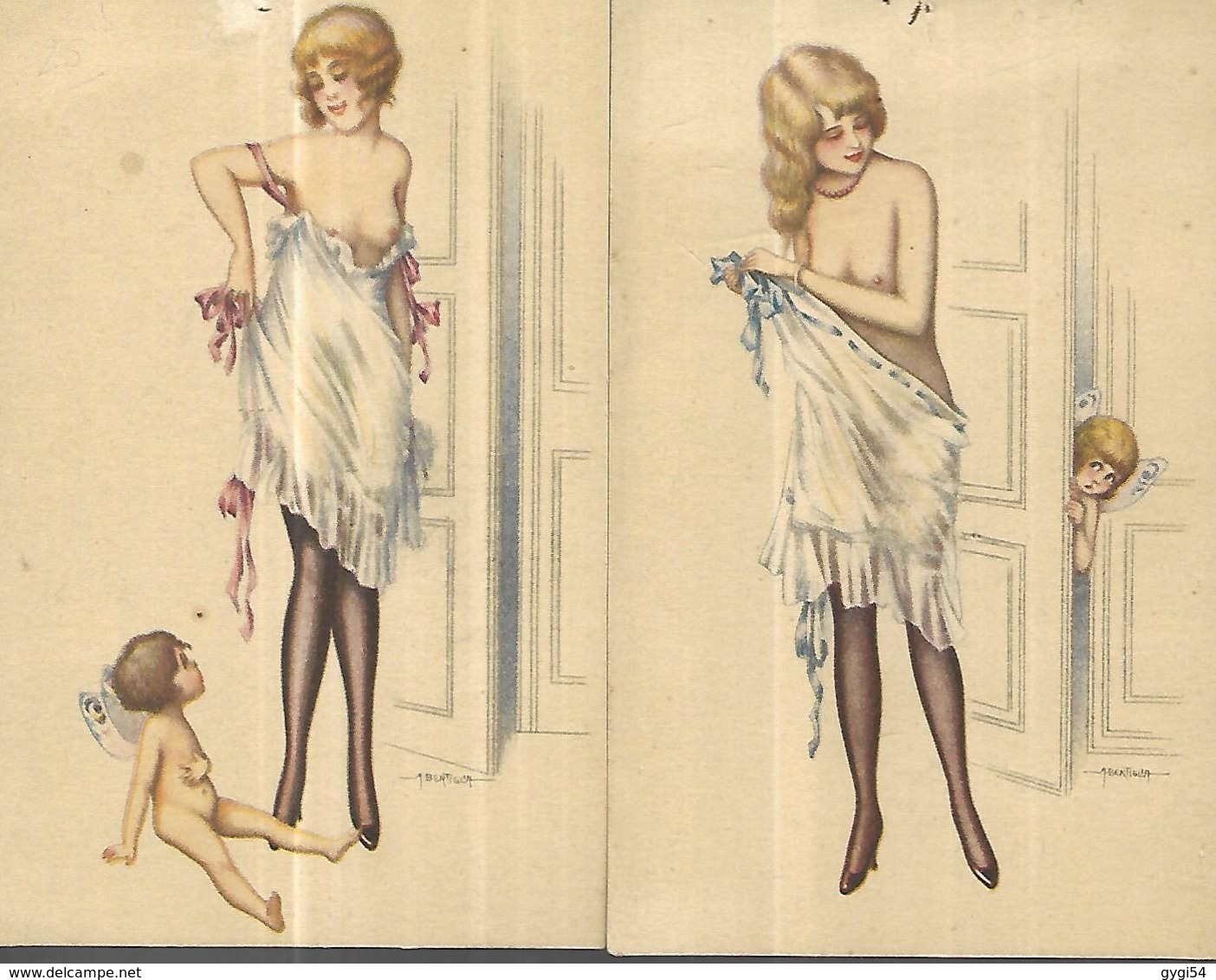 Bertiglia Illustrateur  Femmes Et Cupidon  N°4 Et 5 - Bertiglia, A.